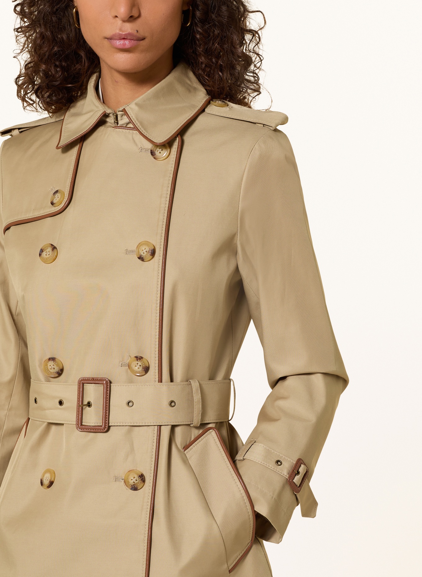 LAUREN RALPH LAUREN trench coat: BEIGE