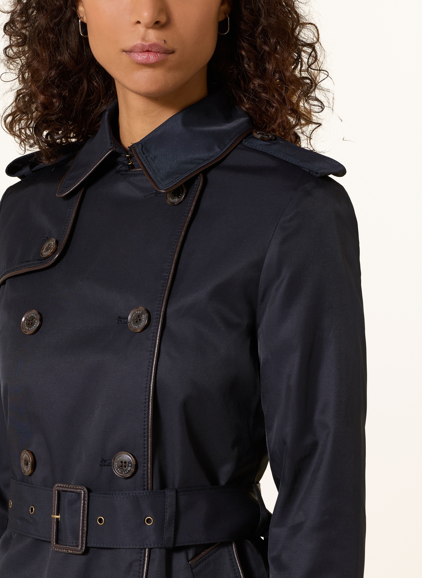 LAUREN RALPH LAUREN trench coat: DARK BLUE