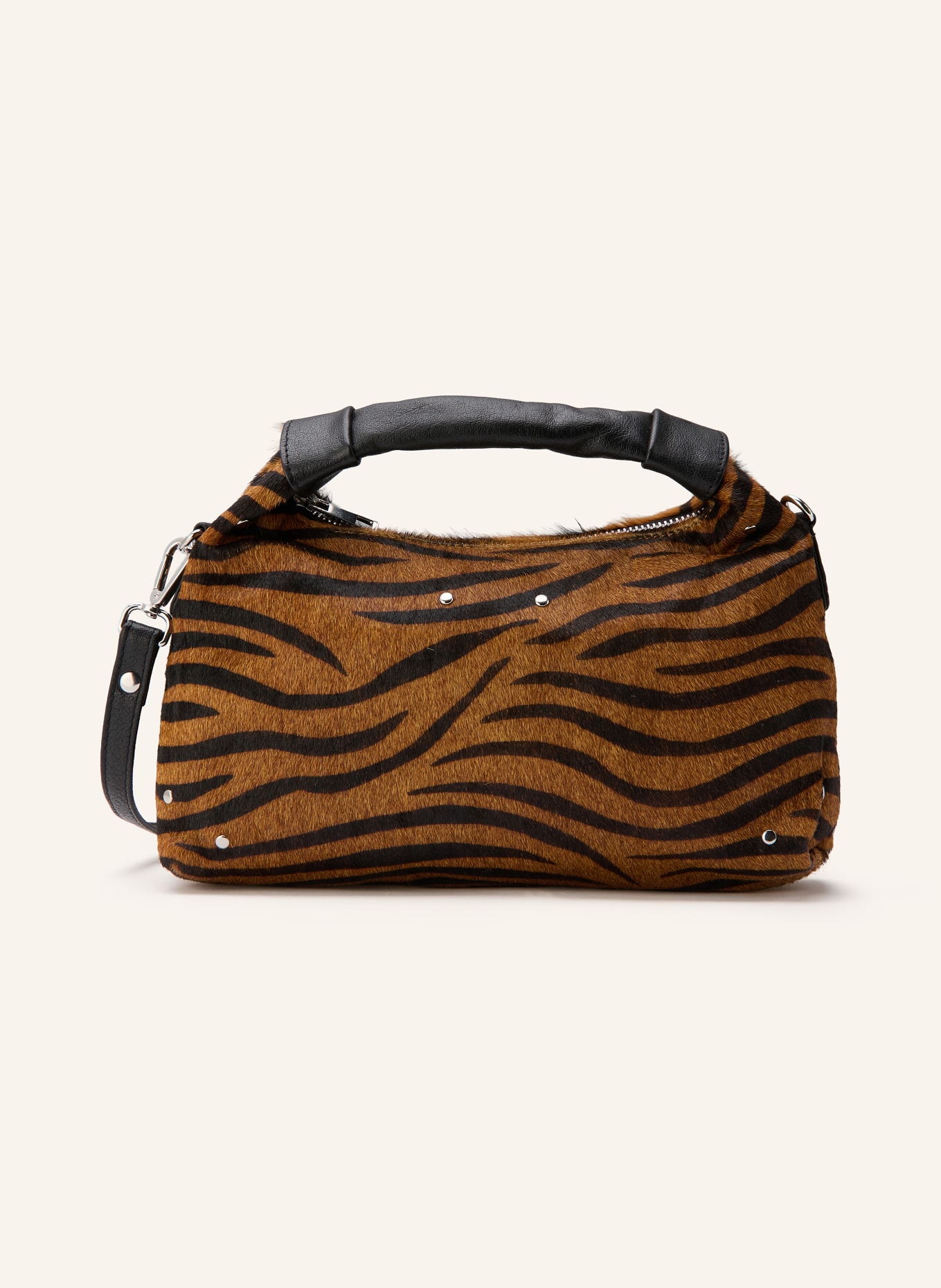 NÚNOO DANDY handbag: COGNAC / BLACK