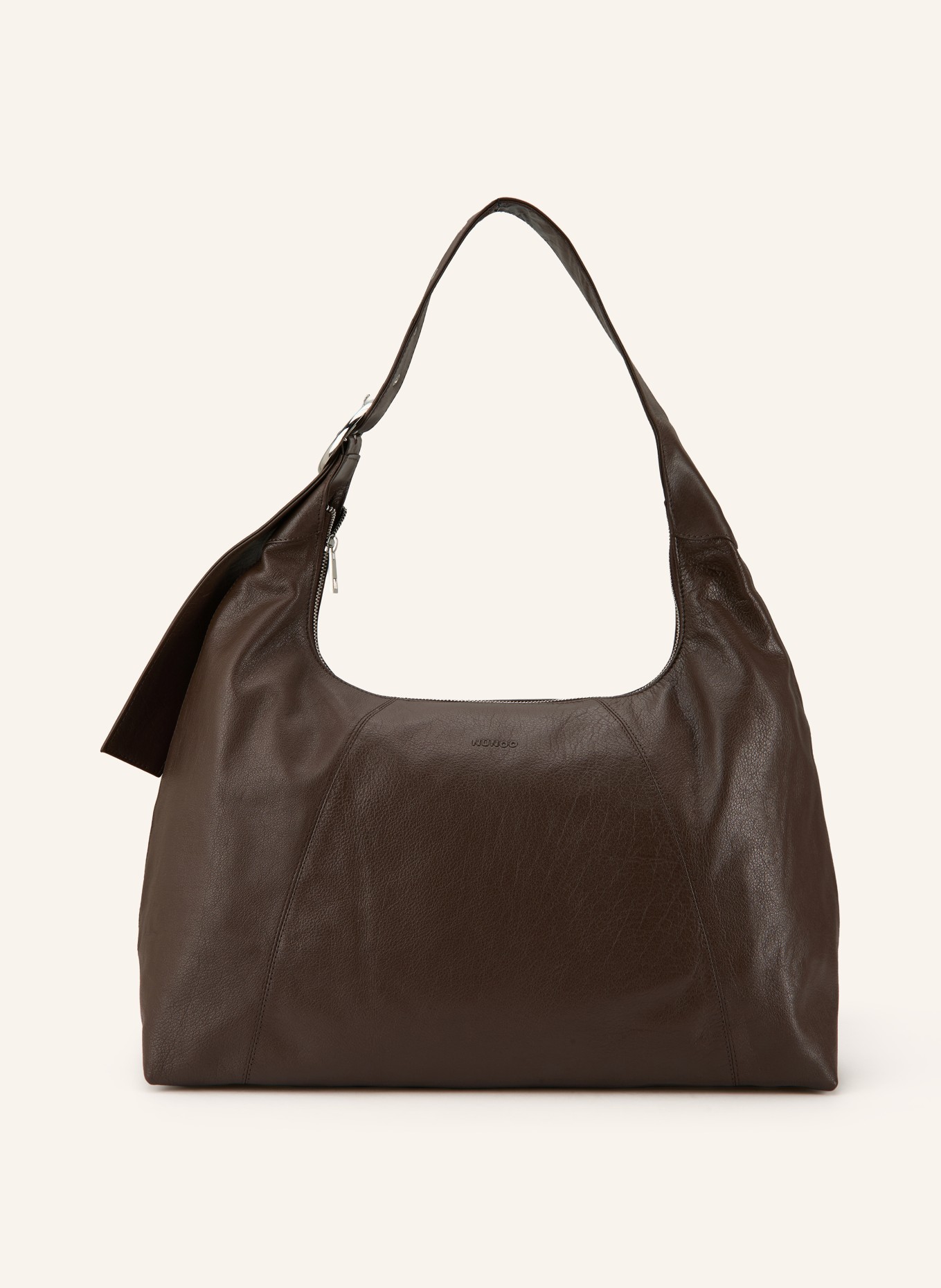 NÚNOO Torba na ramię MAXI DANDY BUCKLE MOUNTAIN: CIEMNOBRĄZOWY / SREBRNY