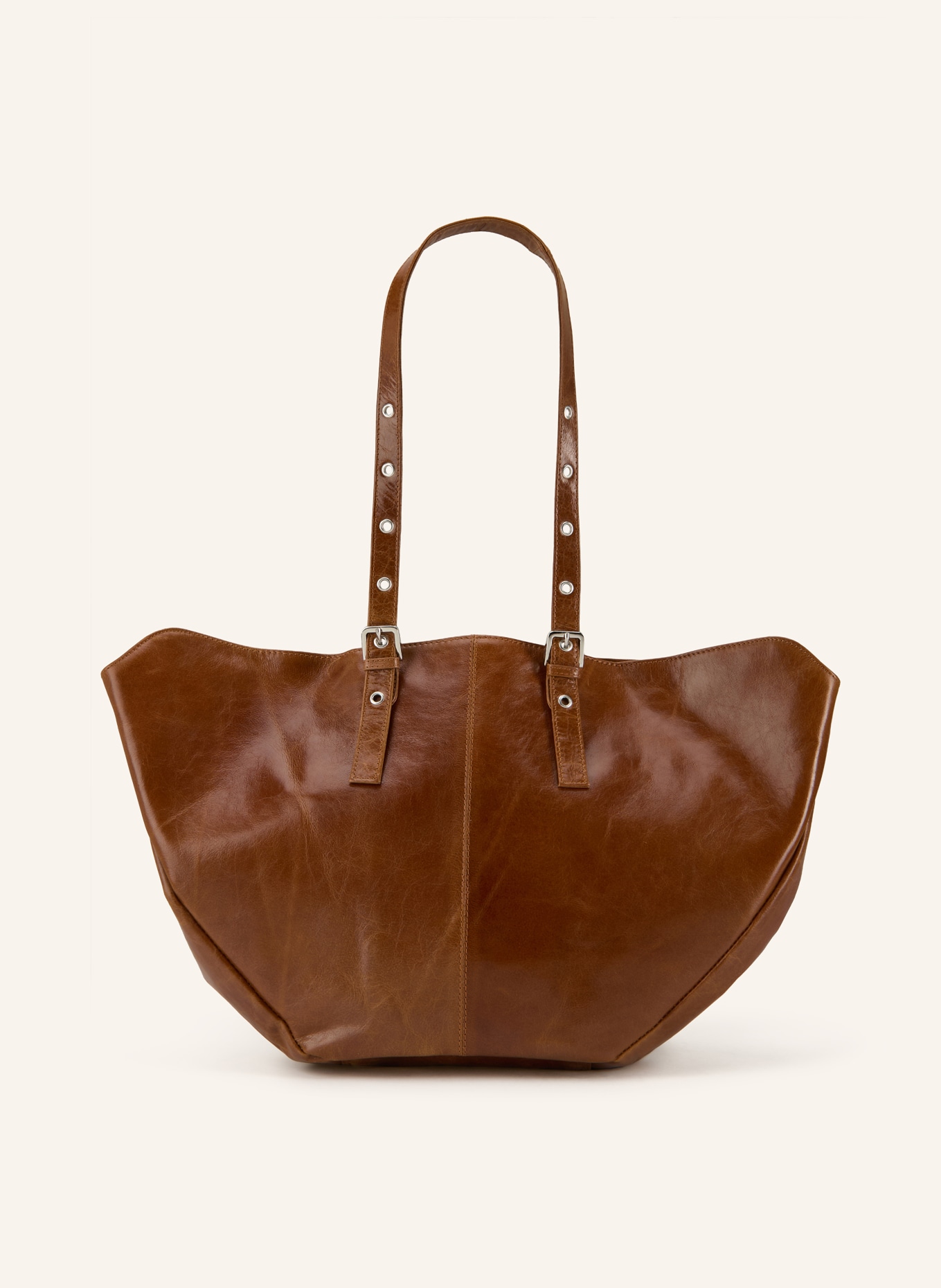 NÚNOO NORA MEGAH shopper bag with pouch: BROWN / SILVER