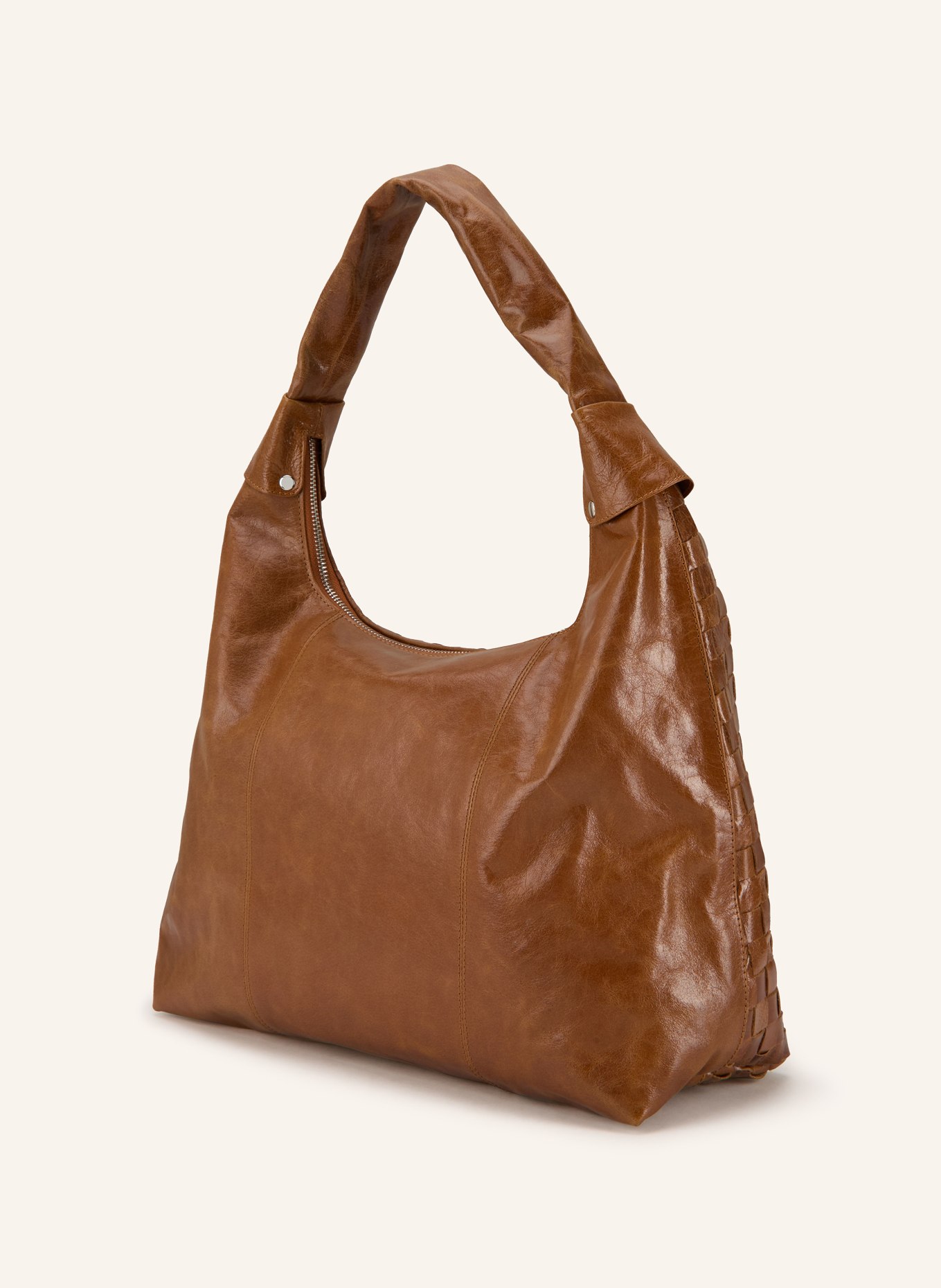 NÚNOO Torba na ramię BIG DANDY BRAIDED MEGAH: BRĄZOWY / SREBRNY