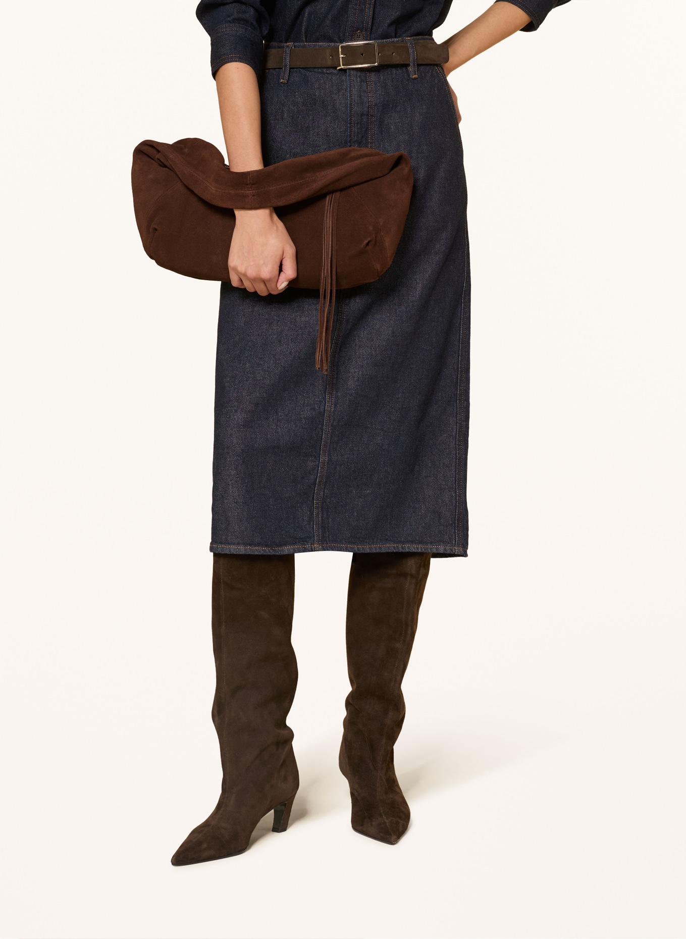 NÚNOO Tas ALMA SMALL: MARRON FONCÉ / ZILVER