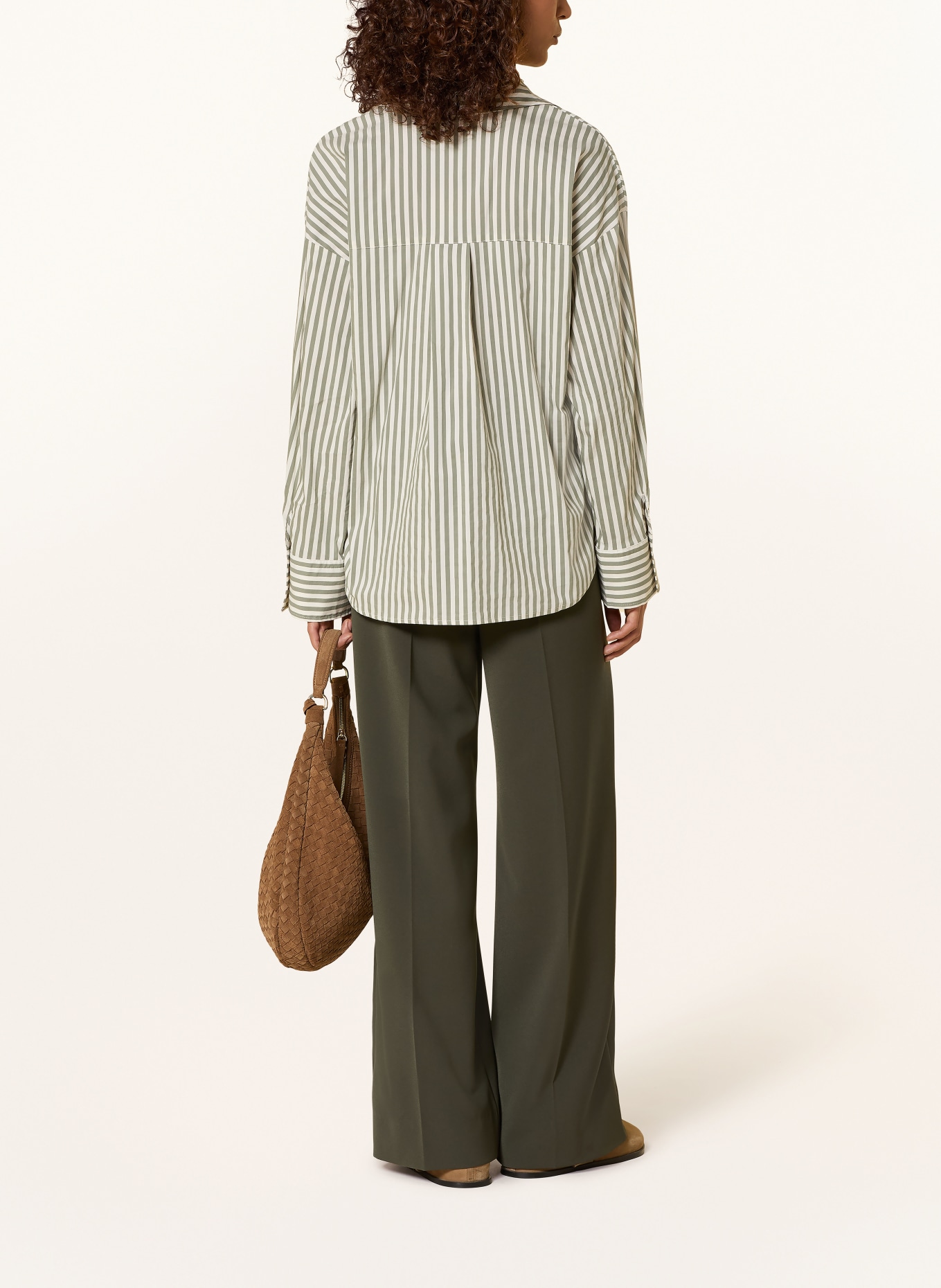 BETTY&CO Hemdbluse: KHAKI / CREME