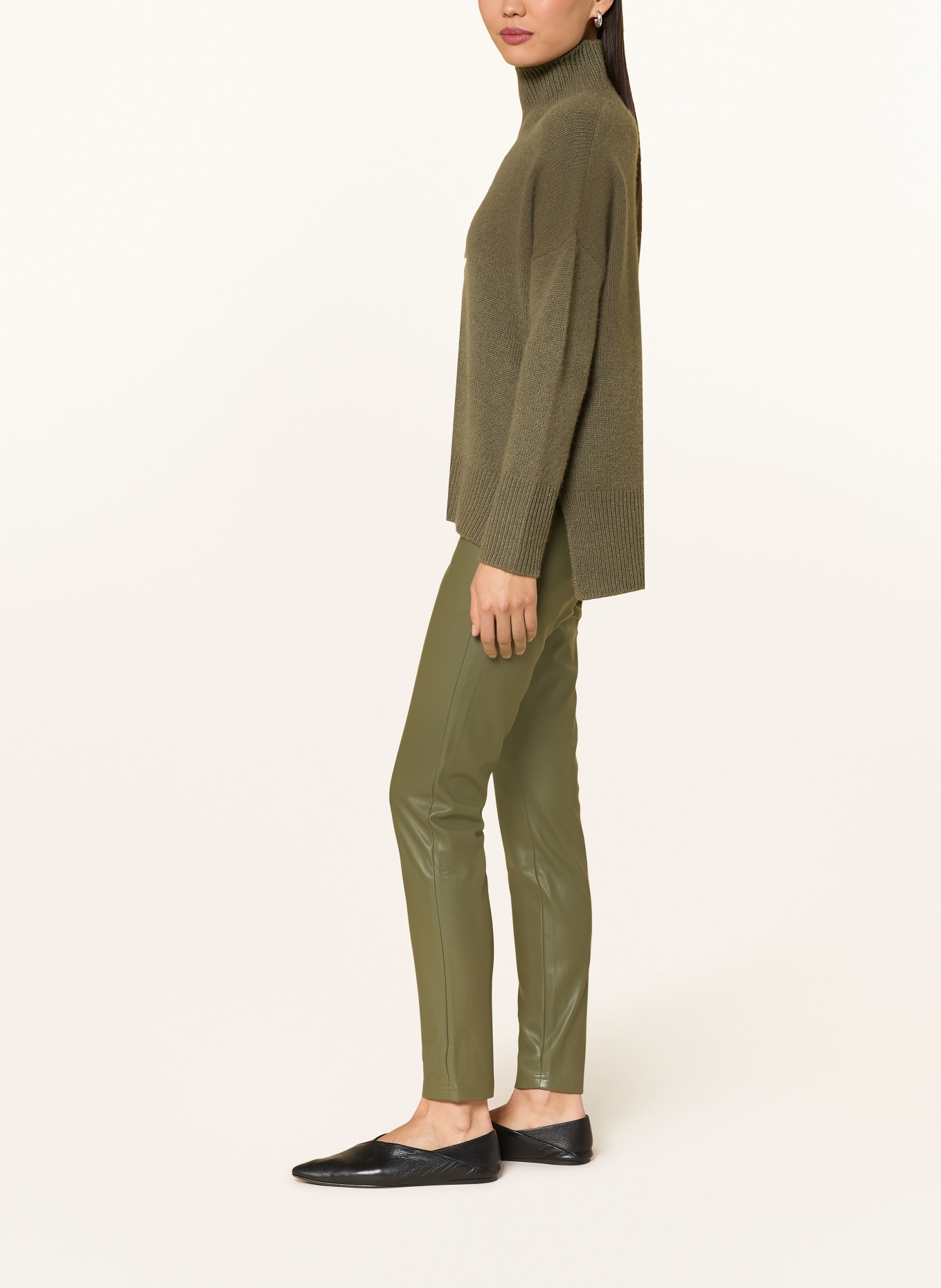 BETTY&CO Leather-look leggings: OLIVE