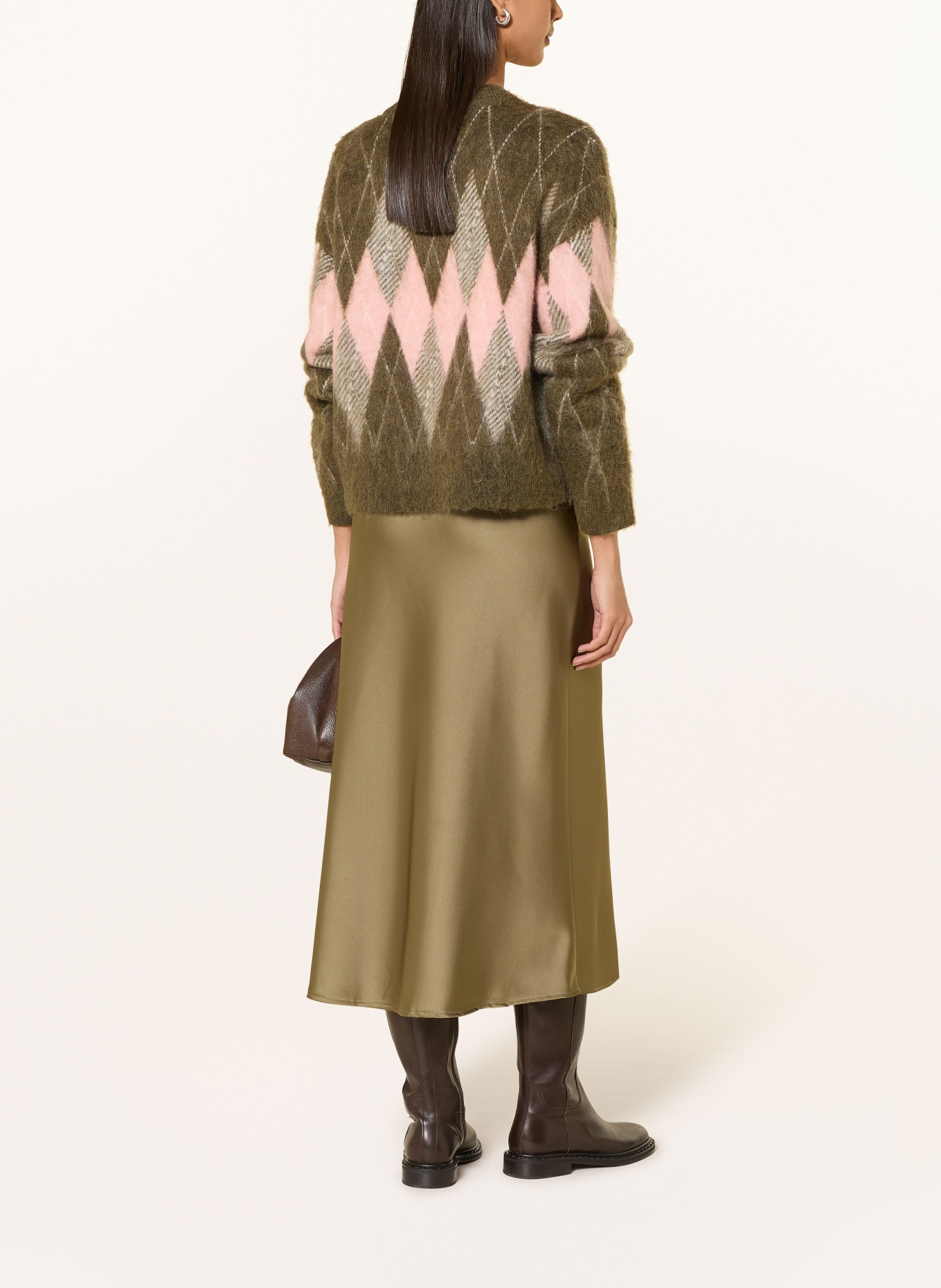 BETTY&CO satin skirt: OLIVE