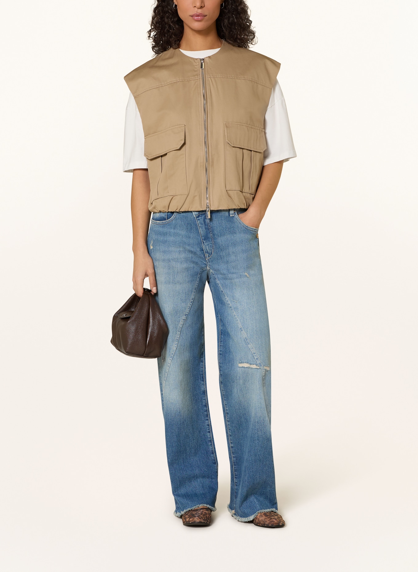 GANG Wide Leg Jeans 94CAROLINA: 7773 destroyed midblue