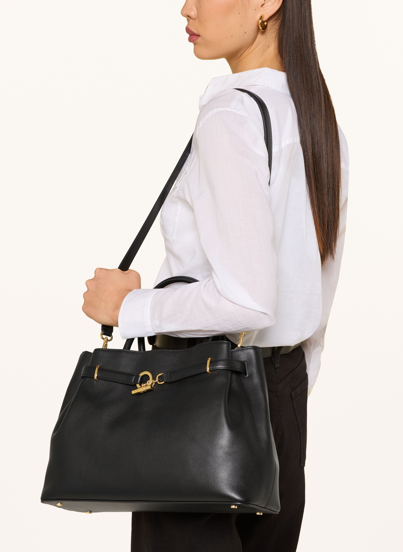 LAUREN RALPH LAUREN handtas: ZWART / GOUD