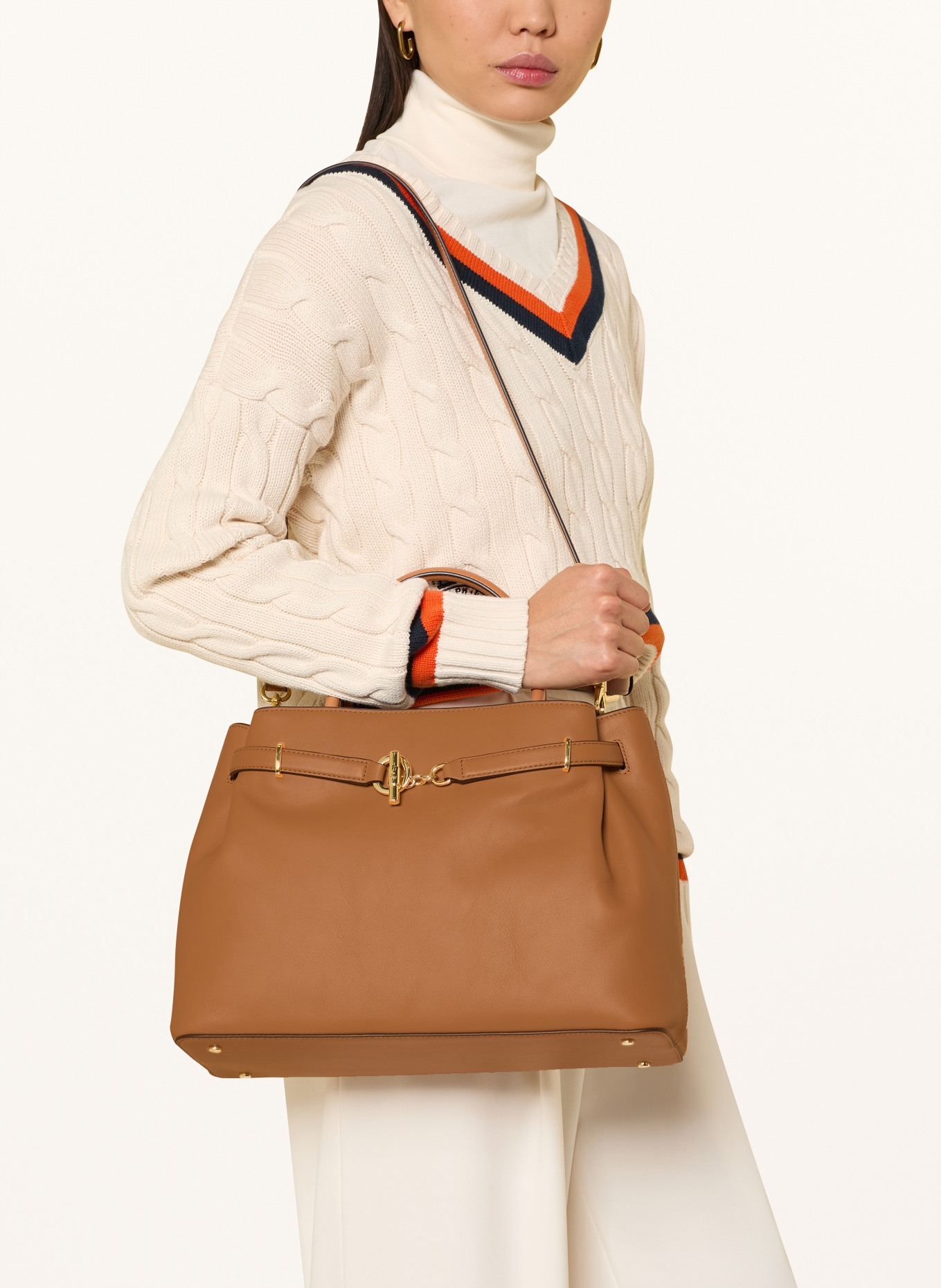 LAUREN RALPH LAUREN Handtasche: COGNAC