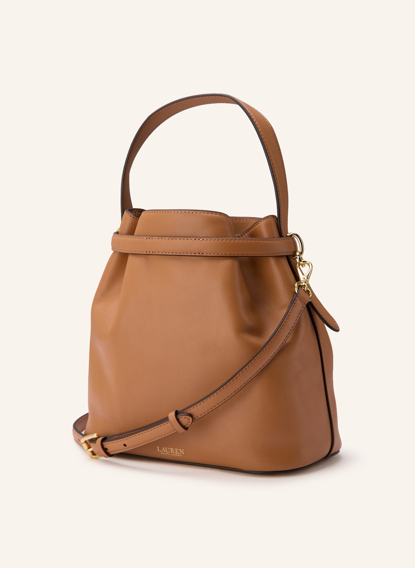 LAUREN RALPH LAUREN BLAIKE MEDIUM drawstring bag: CAMEL