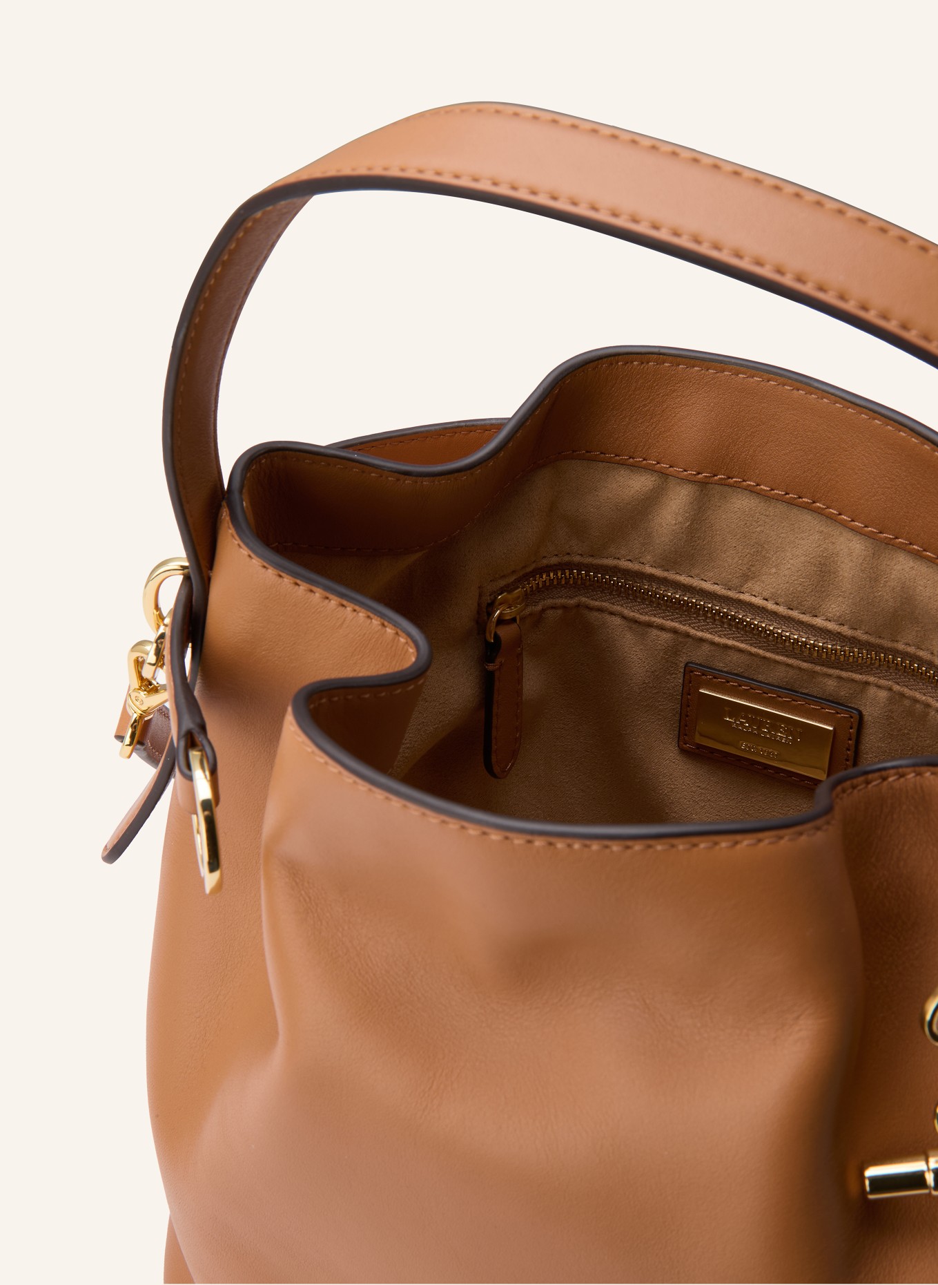 LAUREN RALPH LAUREN BLAIKE MEDIUM drawstring bag: CAMEL