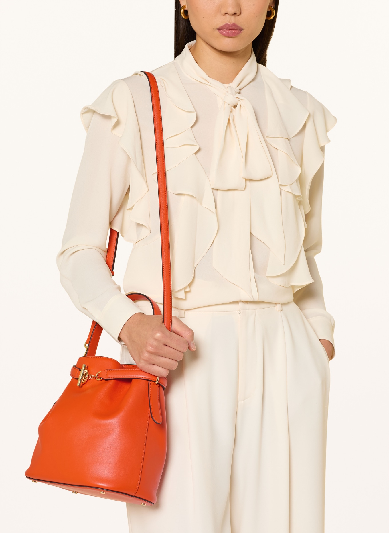 LAUREN RALPH LAUREN Torba typu sacooche BLAIKE MEDIUM: POMARAŃCZOWY / ZŁOTY