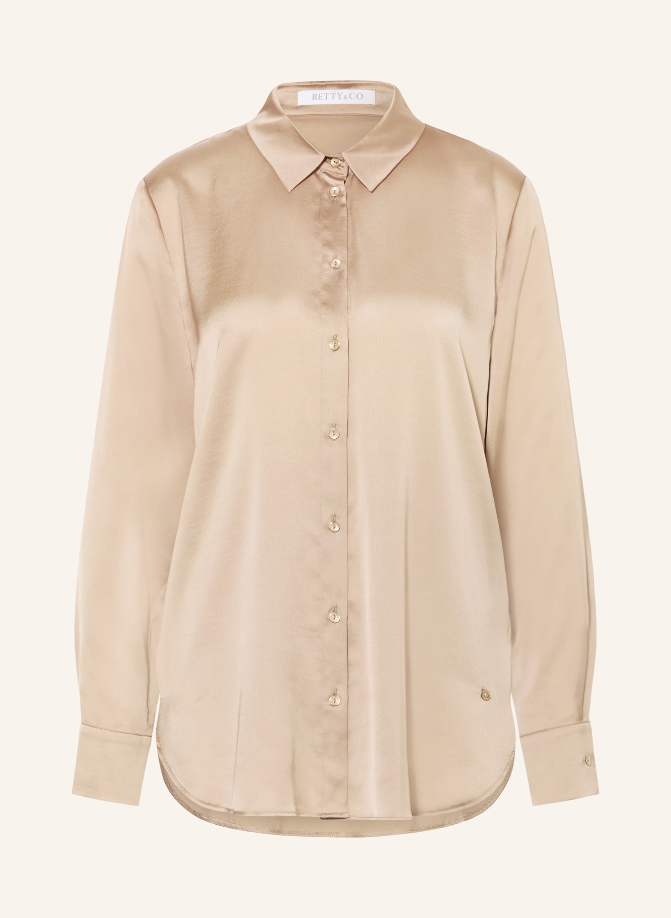 BETTY&CO Hemdbluse aus Satin: BEIGE