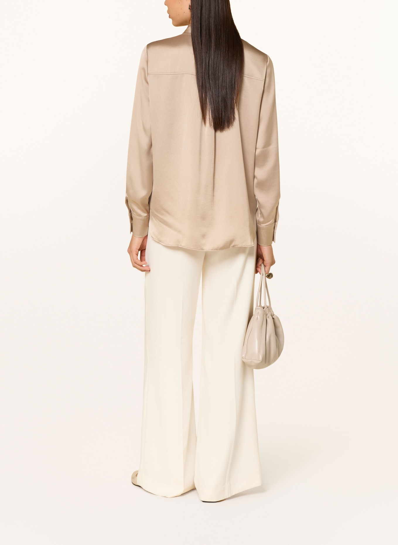 BETTY&CO Hemdbluse aus Satin: BEIGE
