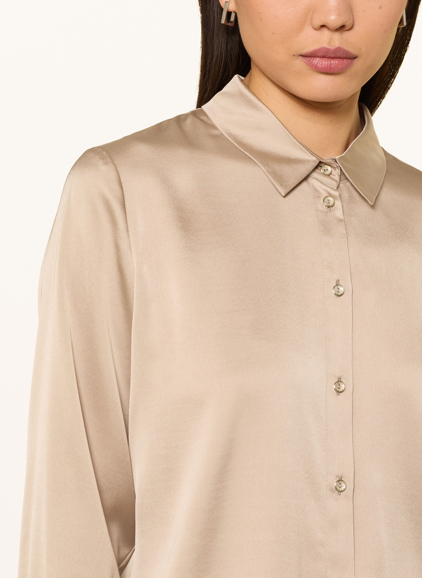 BETTY&CO Hemdbluse aus Satin: BEIGE