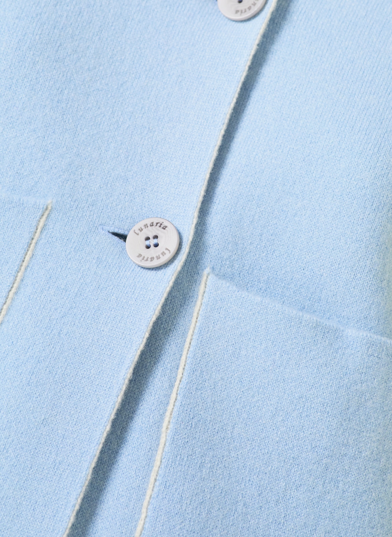 lunaria cashmere Cashmere-Jacke: HELLBLAU / CREME