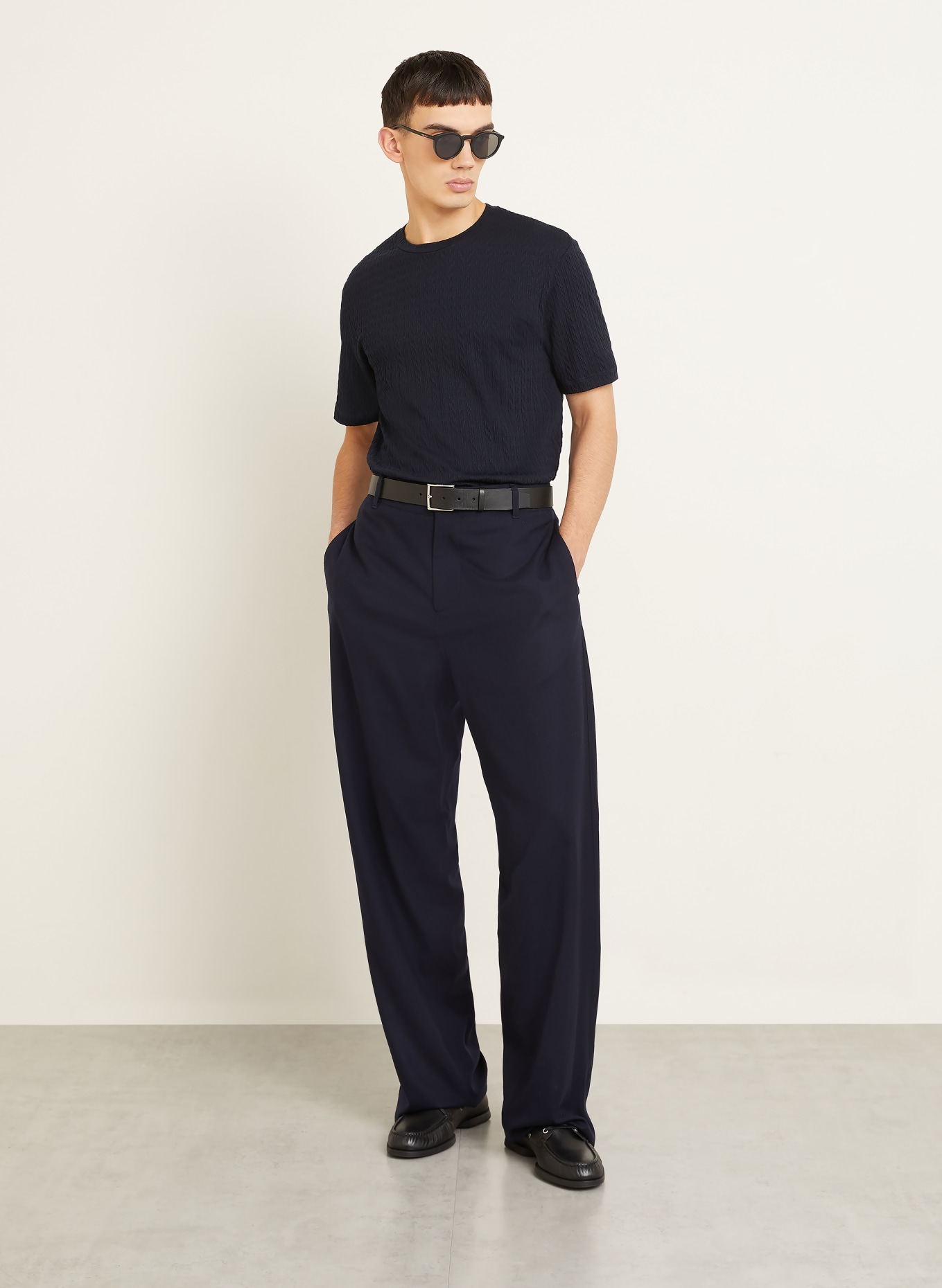 GIORGIO ARMANI Strickshirt: DUNKELBLAU