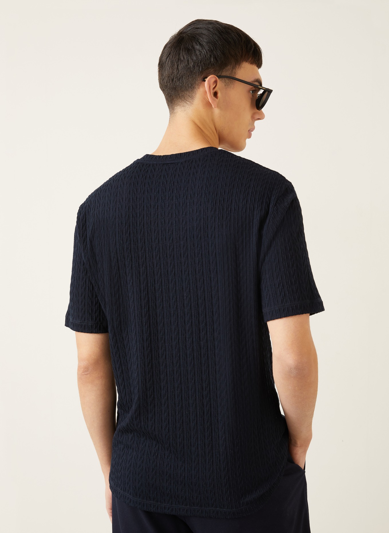 GIORGIO ARMANI Strickshirt: DUNKELBLAU