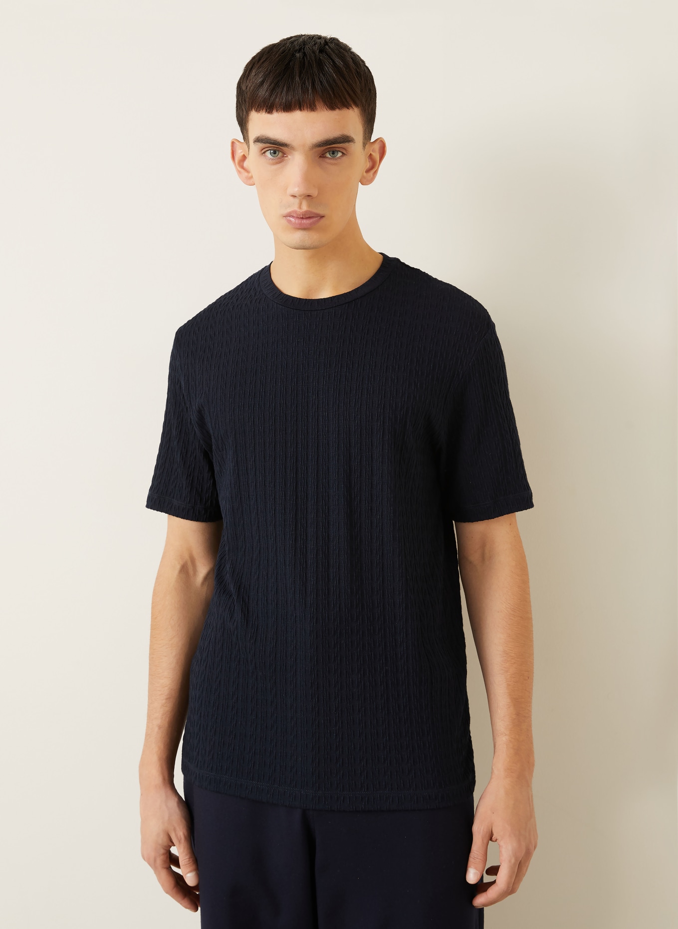 GIORGIO ARMANI Strickshirt: DUNKELBLAU