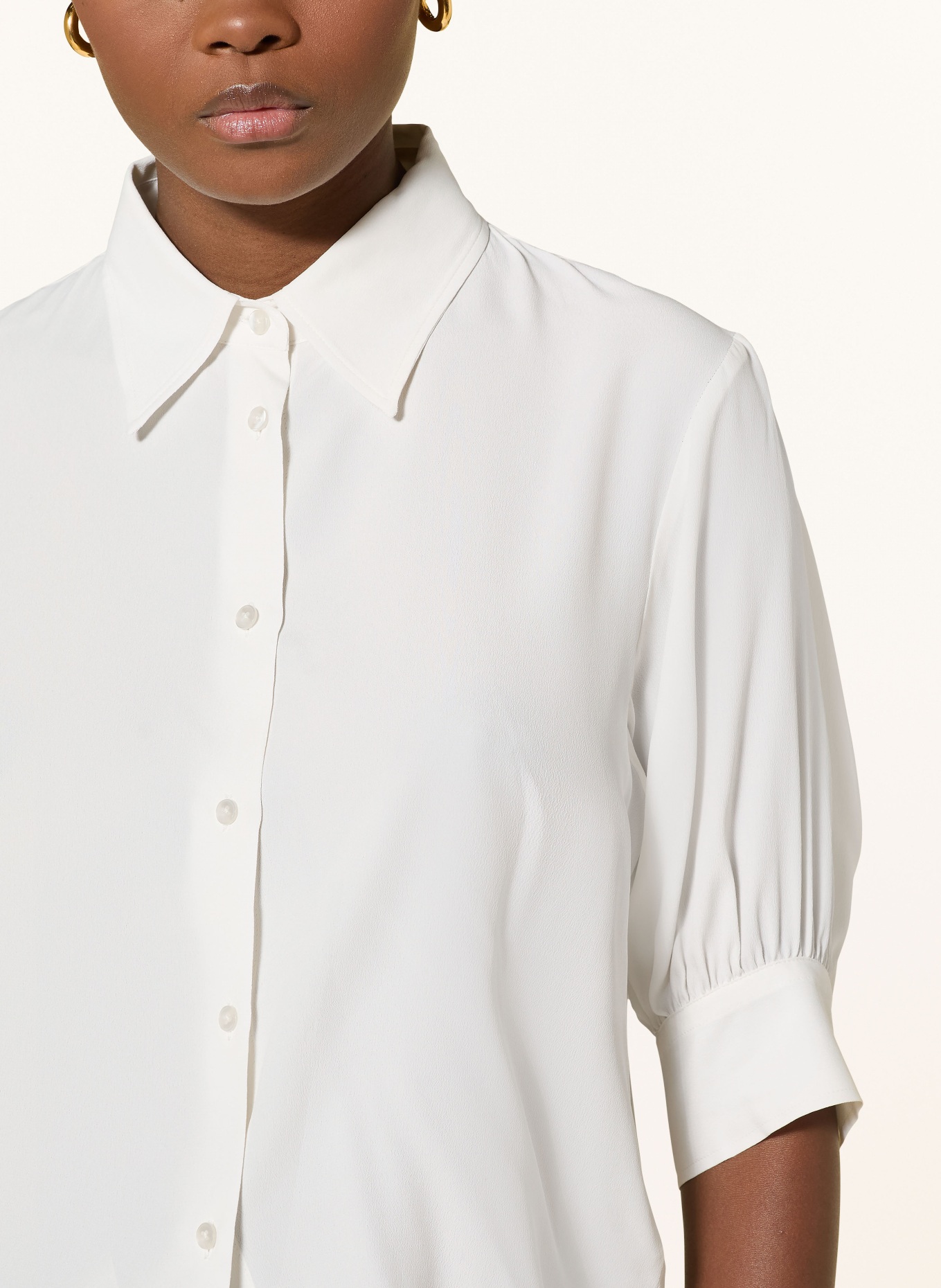 ÉMANOU Hemdbluse mit Seide: WEISS