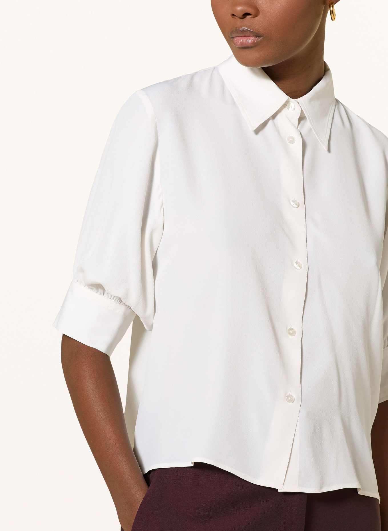 ÉMANOU Hemdbluse mit Seide: WEISS