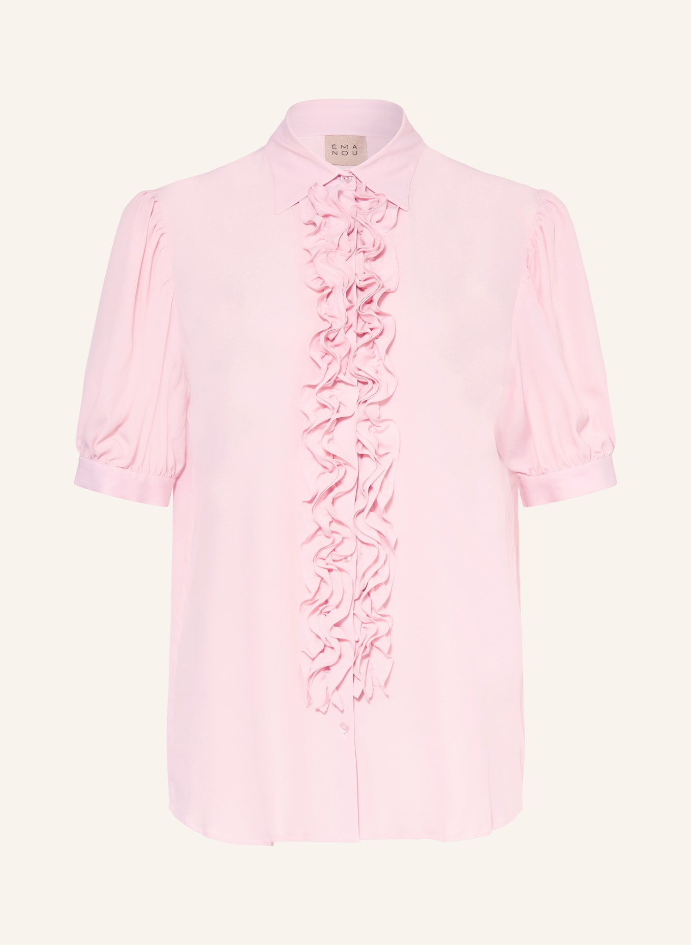 ÉMANOU SHIRLEY shirt blouse with silk and ruffles: ROSE
