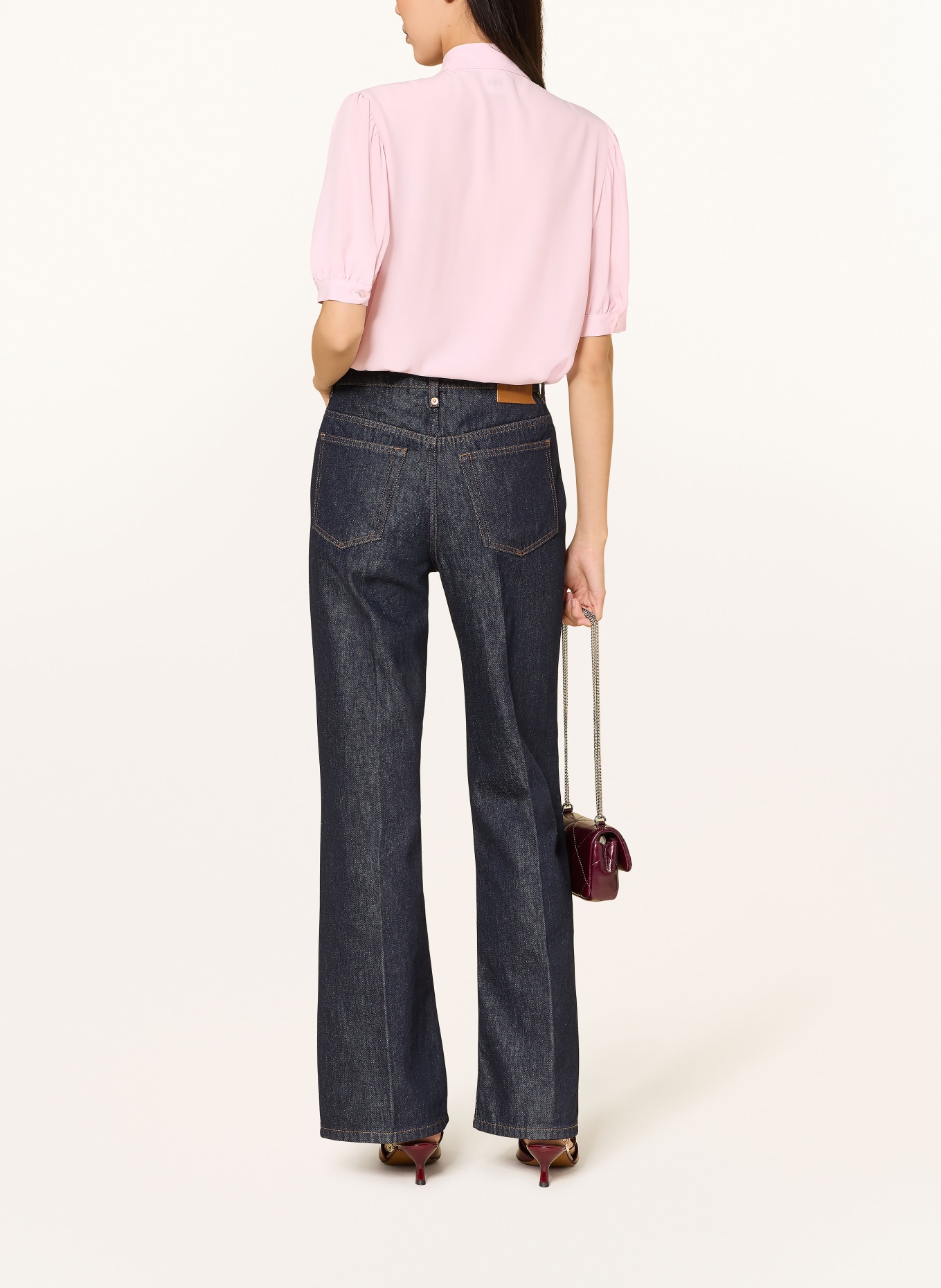 ÉMANOU SHIRLEY shirt blouse with silk and ruffles: ROSE