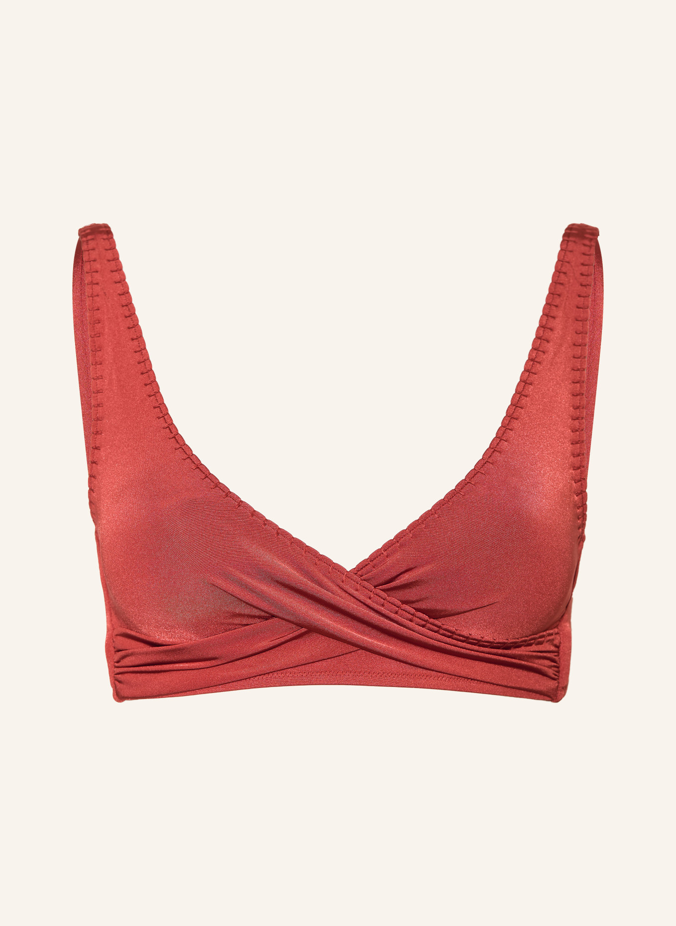 watercult Bustier-Bikini-Top CRAFTED ESSENTIALS in Wickeloptik: DUNKELROT