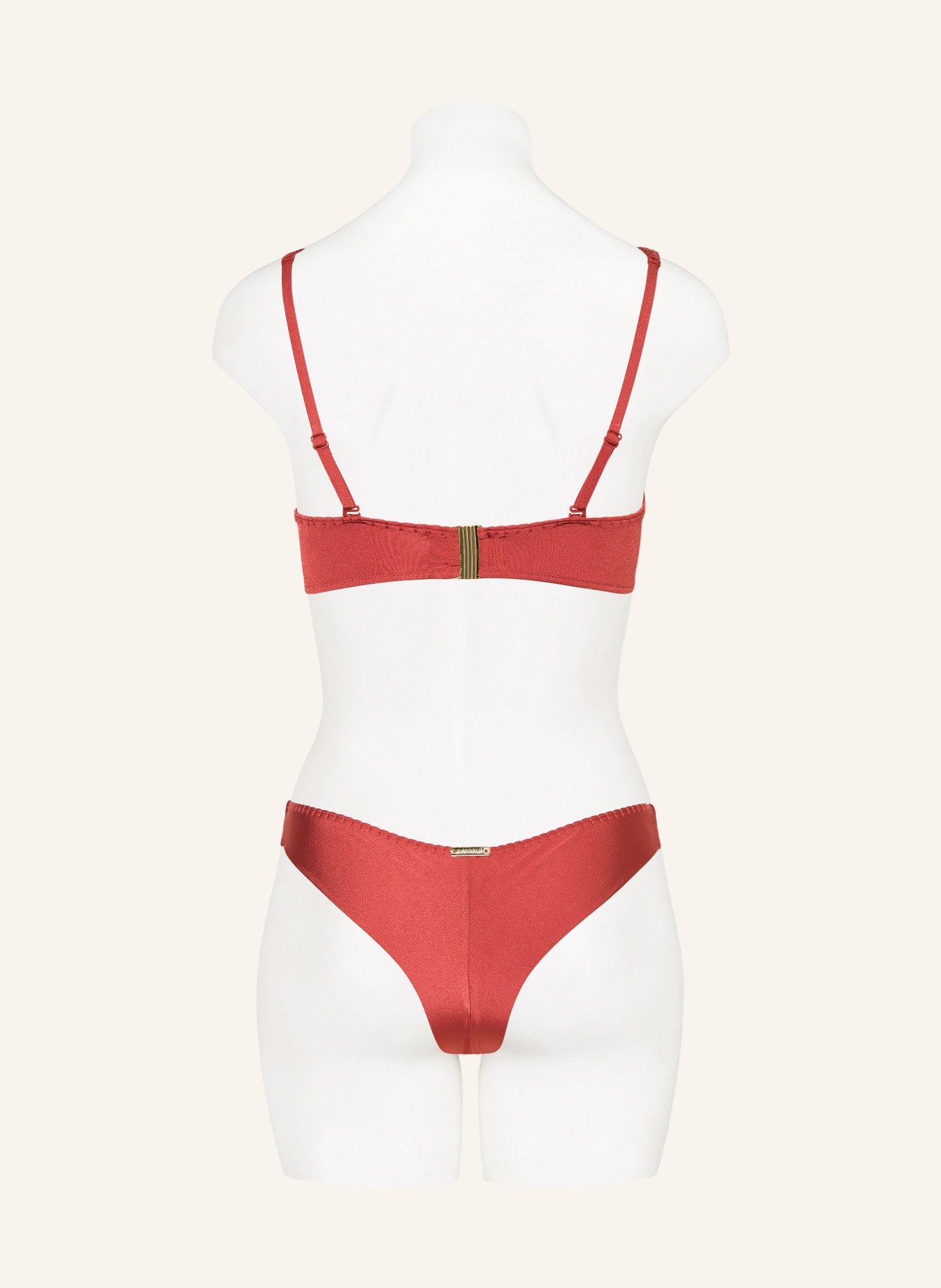 watercult Bustier-Bikini-Top CRAFTED ESSENTIALS in Wickeloptik: DUNKELROT