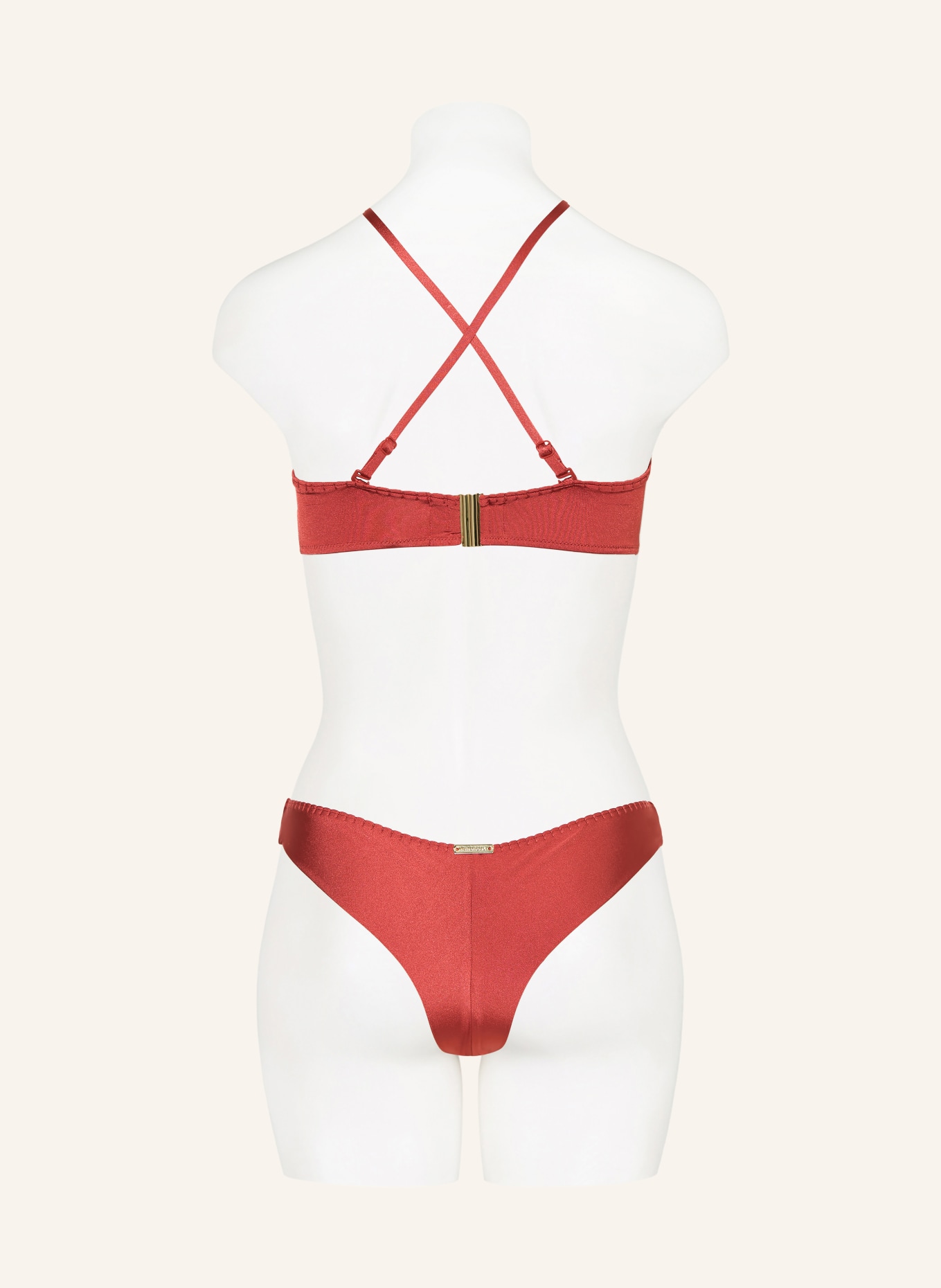 watercult Bustier-Bikini-Top CRAFTED ESSENTIALS in Wickeloptik: DUNKELROT