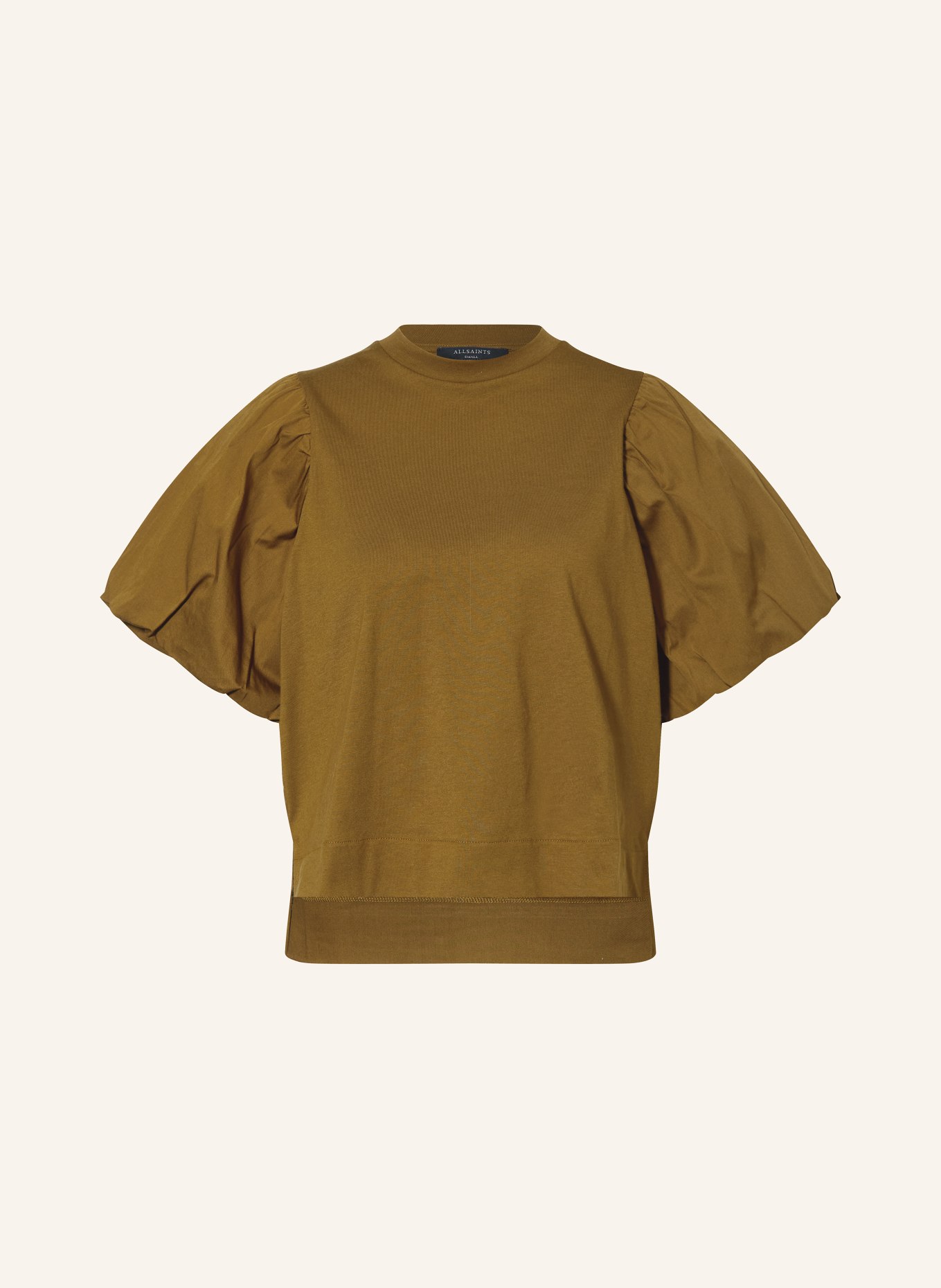 ALLSAINTS JESS T-shirt in a mix of materials: OLIVE