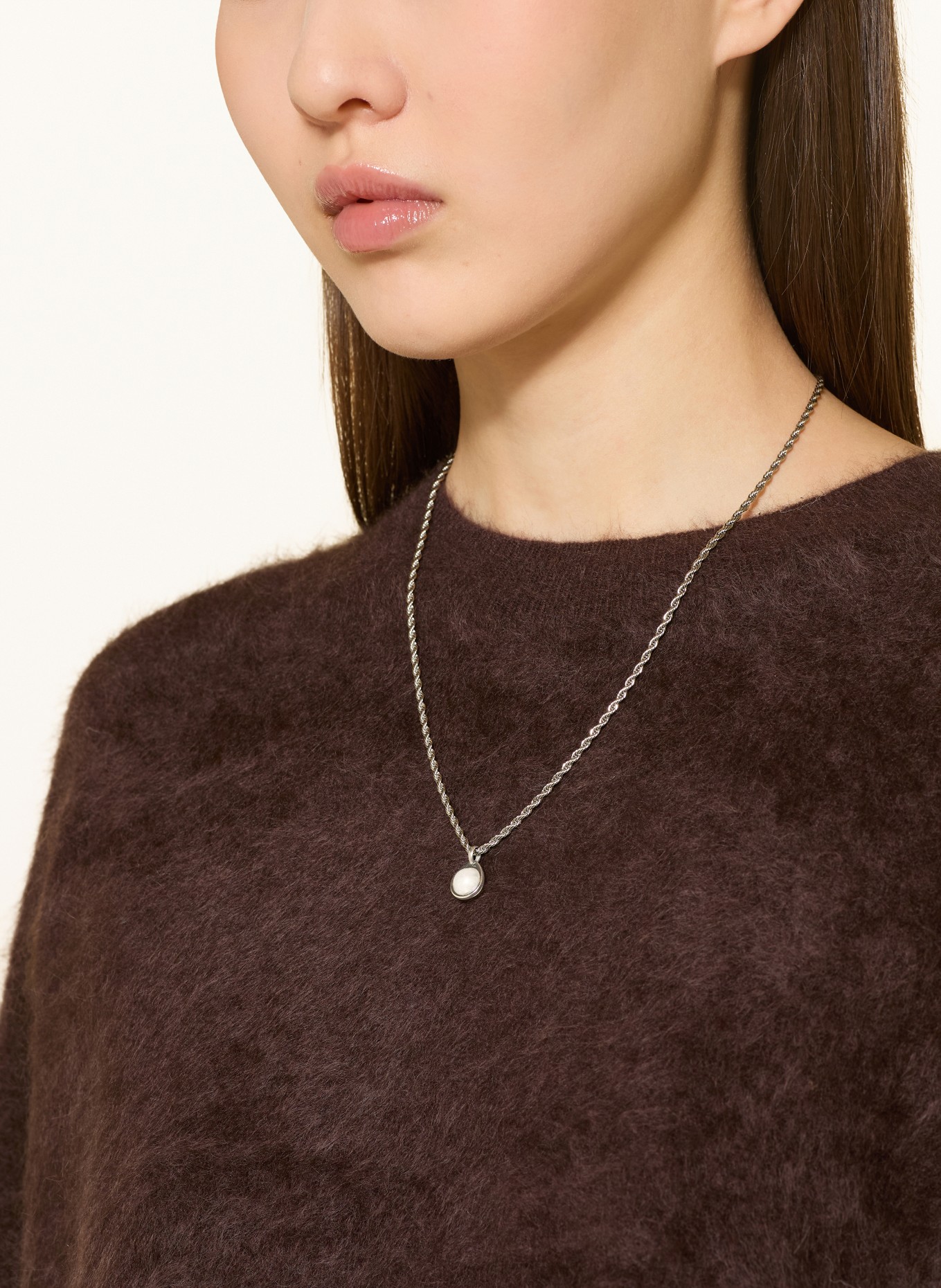 EDBLAD BIRTHSTONE pendant: SILVER / WHITE