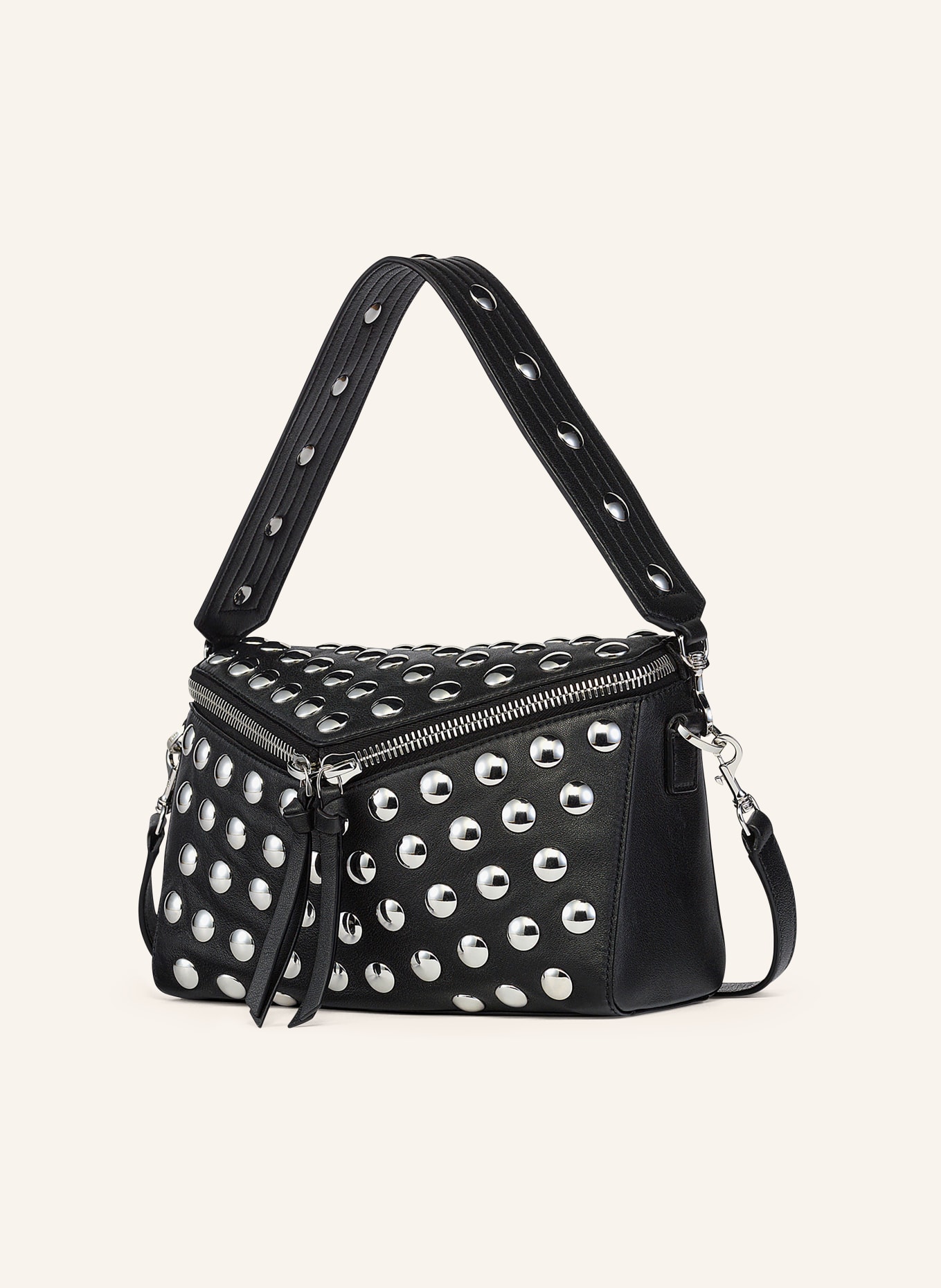 MCM Schultertasche DIAMANT 3D SMALL: SCHWARZ / SILBER