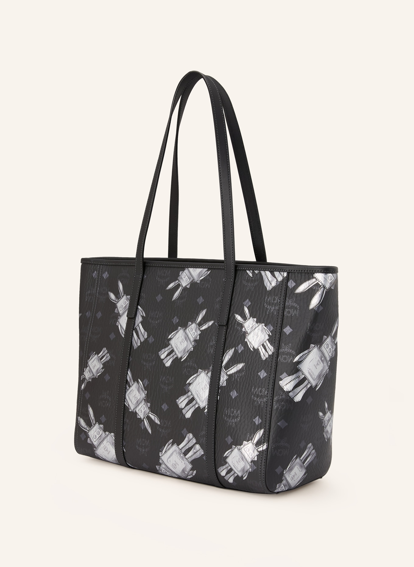 MCM Shopper TONI MEDIUM: BLACK / SILVER