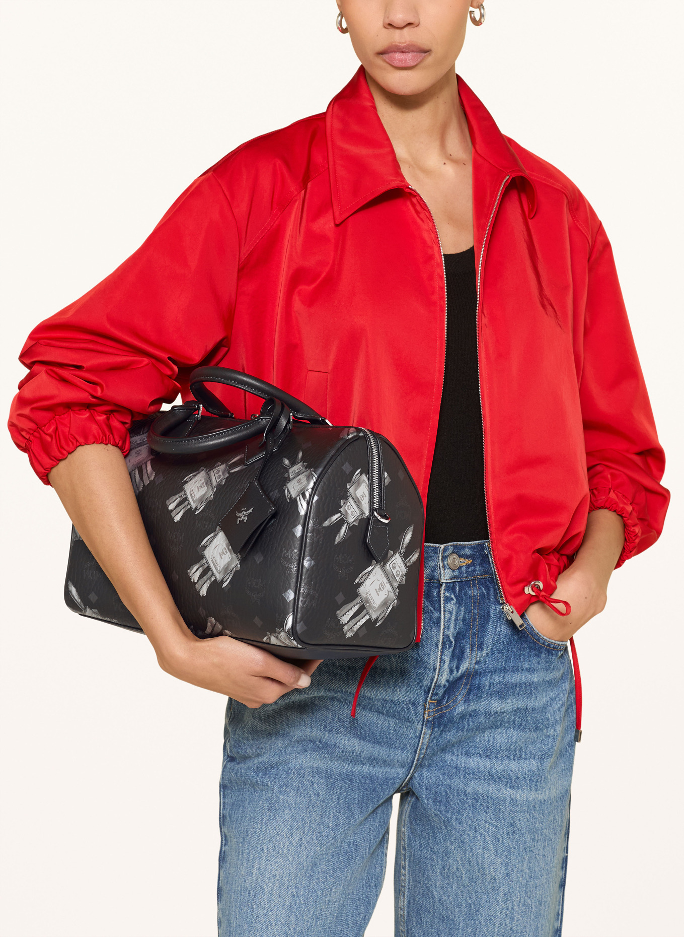 MCM Handtas ELLA BOSTON MEDIUM: ZWART / ZILVER / GRIJS