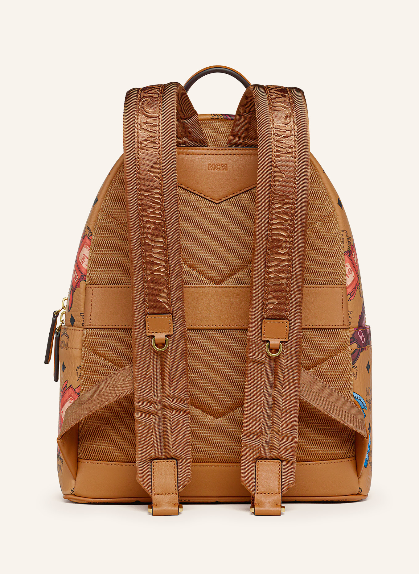 MCM Rucksack STARK: COGNAC / ORANGE / BLAU