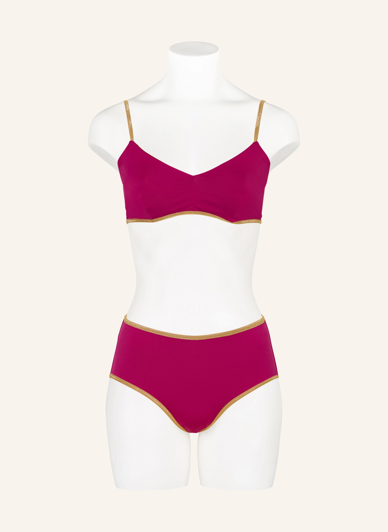 MYMARINI Majtki bikini SHINE dwustronne z ochroną UV 50+: BRĄZOWY / ZŁOTY / MOCNORÓŻOWY