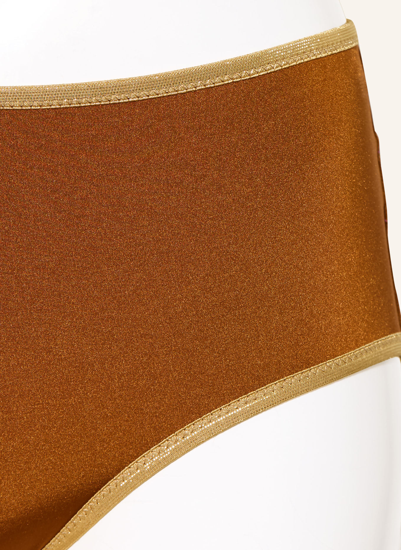 MYMARINI Majtki bikini SHINE dwustronne z ochroną UV 50+: BRĄZOWY / ZŁOTY / MOCNORÓŻOWY