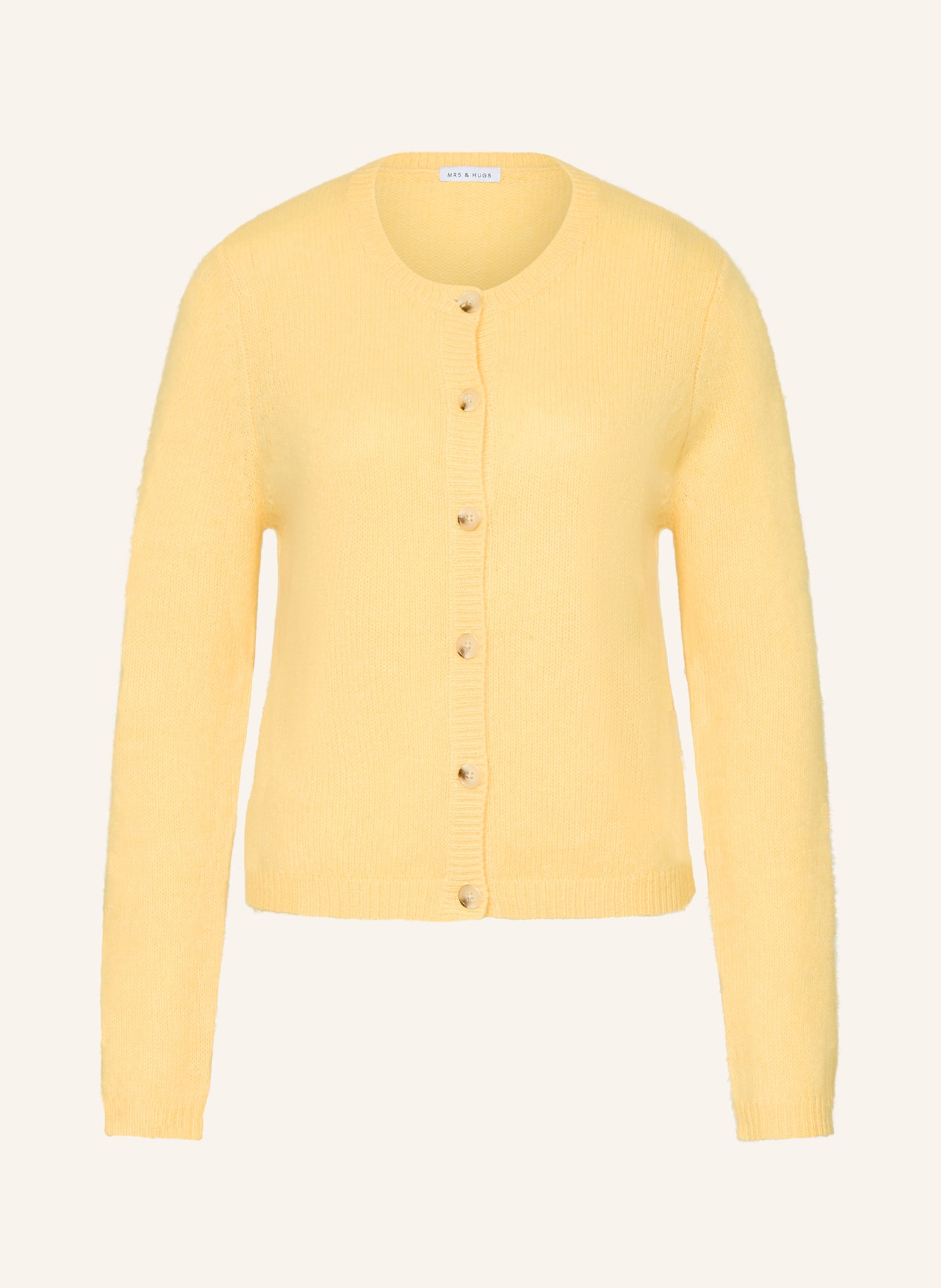 MRS & HUGS Strickjacke mit Cashmere: DUNKELGELB