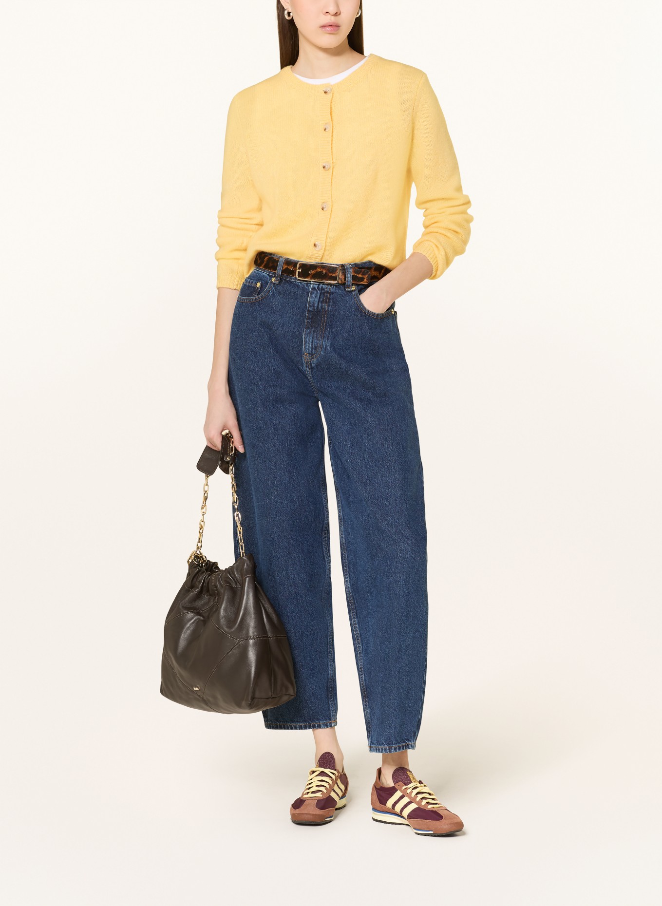 MRS & HUGS Strickjacke mit Cashmere: DUNKELGELB