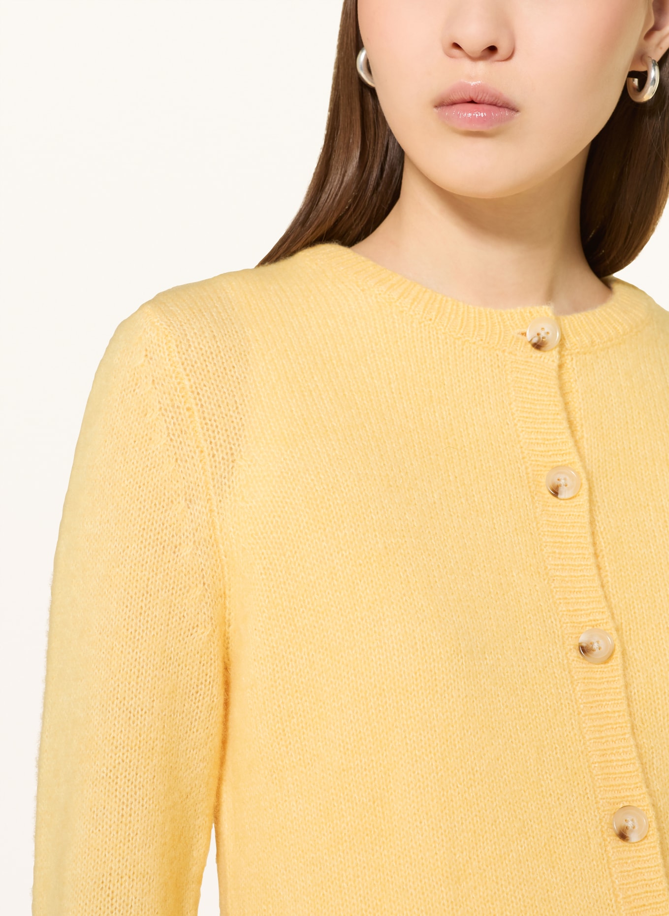 MRS & HUGS Strickjacke mit Cashmere: DUNKELGELB