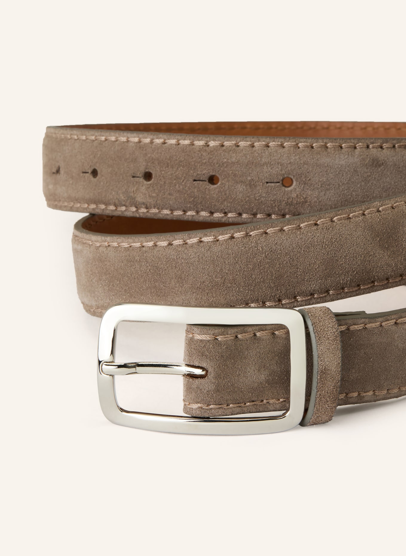 Reptile's House leather belt: TAUPE / SILVER