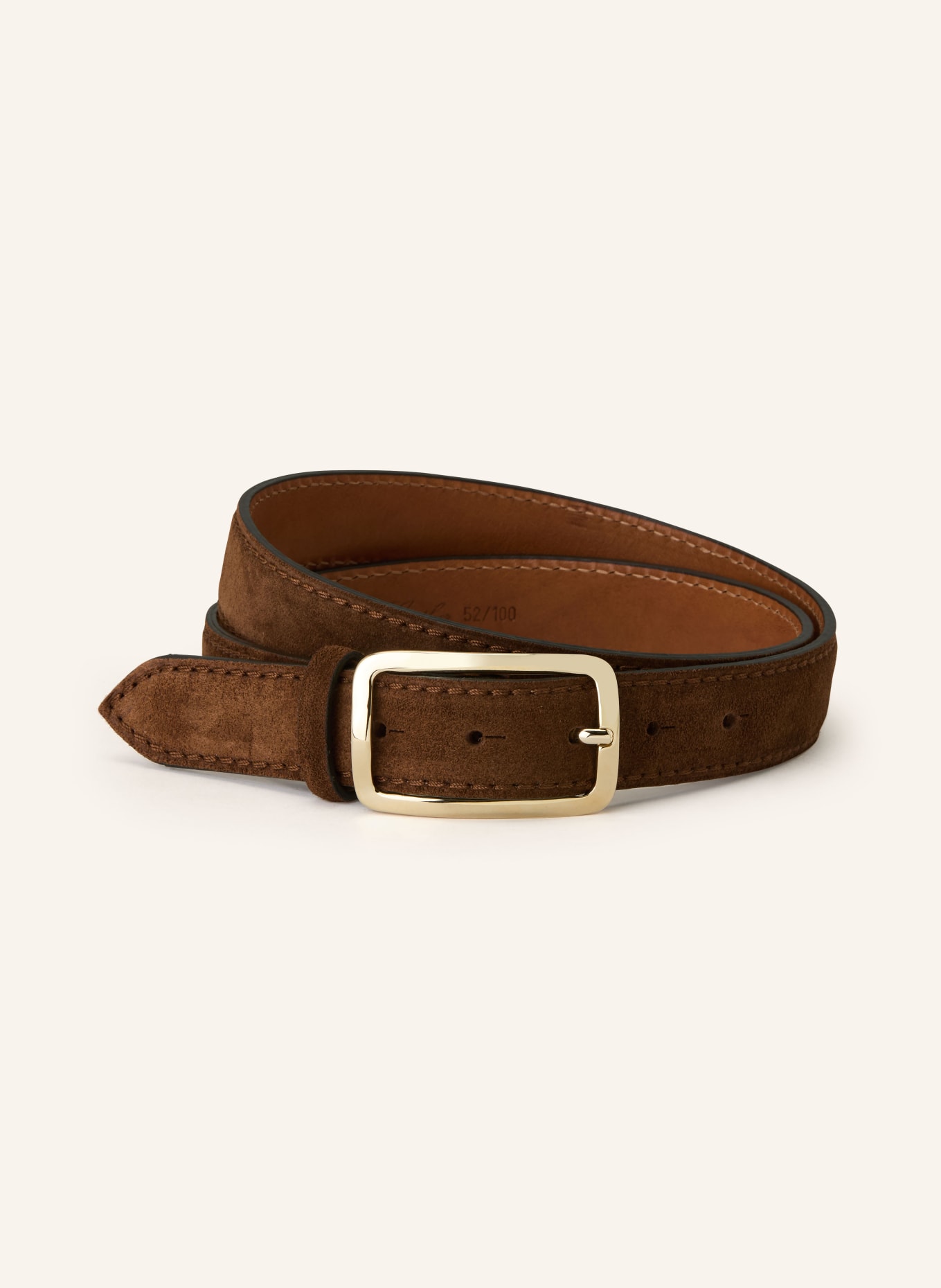 Reptile's House leather belt: DARK BROWN / GOLD