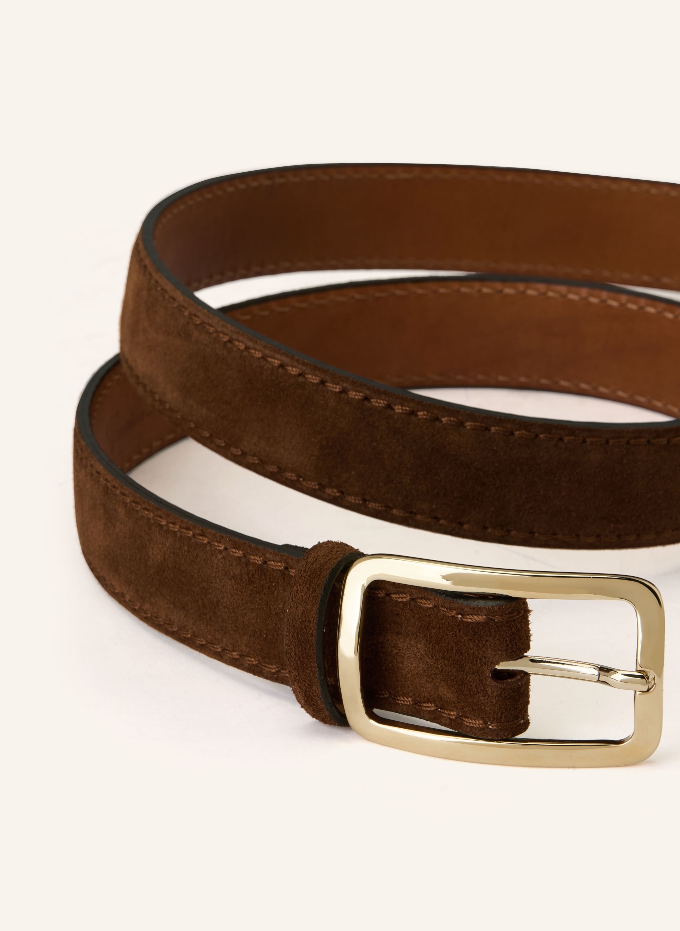 Reptile's House leather belt: DARK BROWN / GOLD