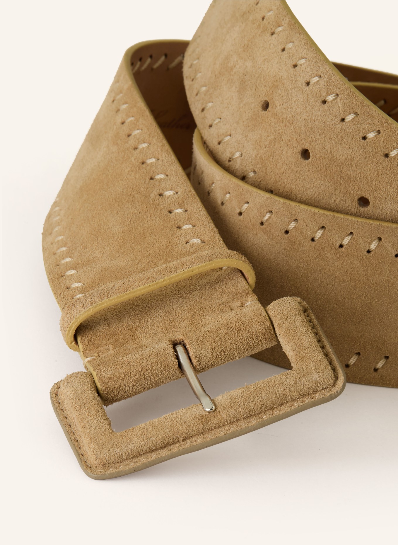 Reptile's House leather belt: BEIGE / SILVER