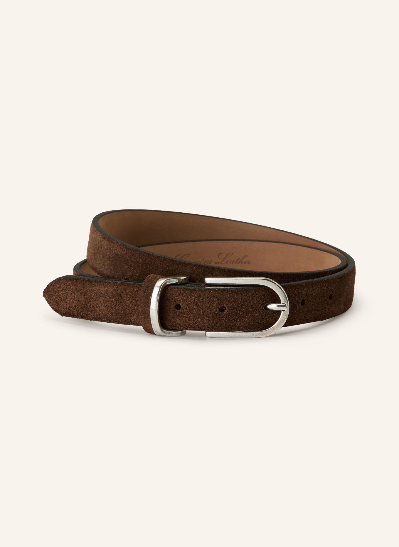 Reptile's House leather belt: DARK BROWN / SILVER