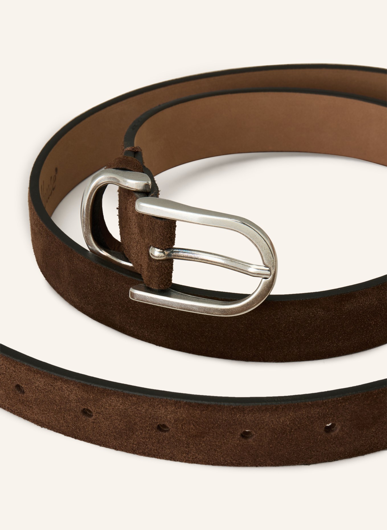 Reptile's House leather belt: DARK BROWN / SILVER
