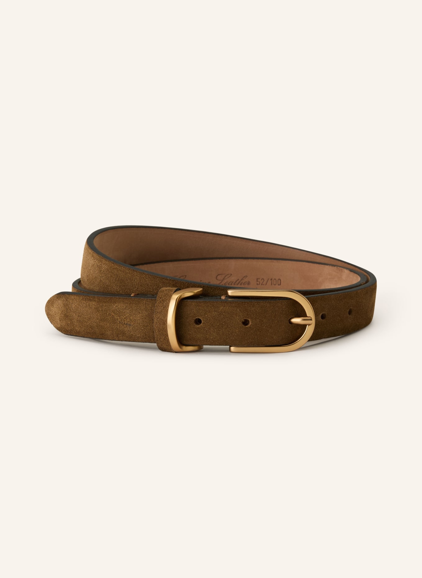 Reptile's House leather belt: BROWN / GOLD