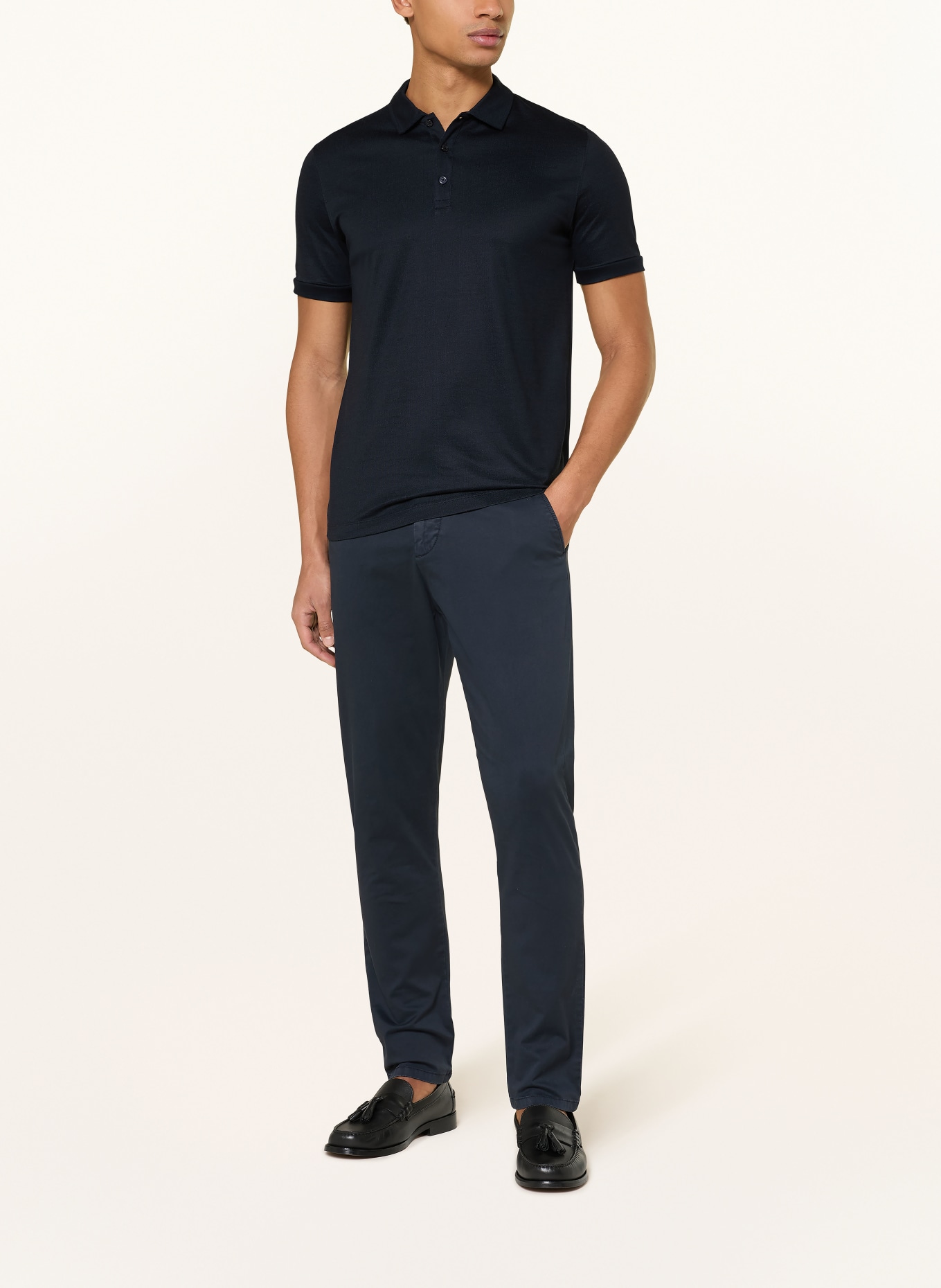 PAUL Jersey-Poloshirt: DUNKELBLAU