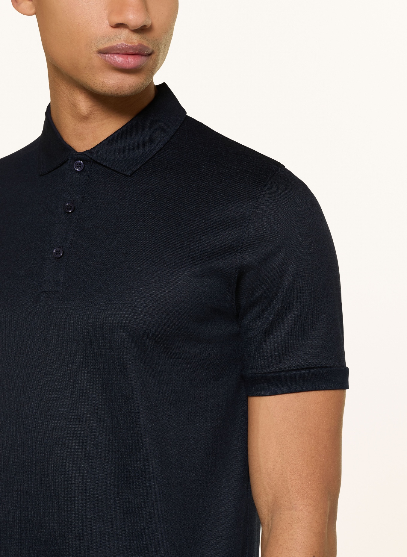 PAUL Jersey-Poloshirt: DUNKELBLAU